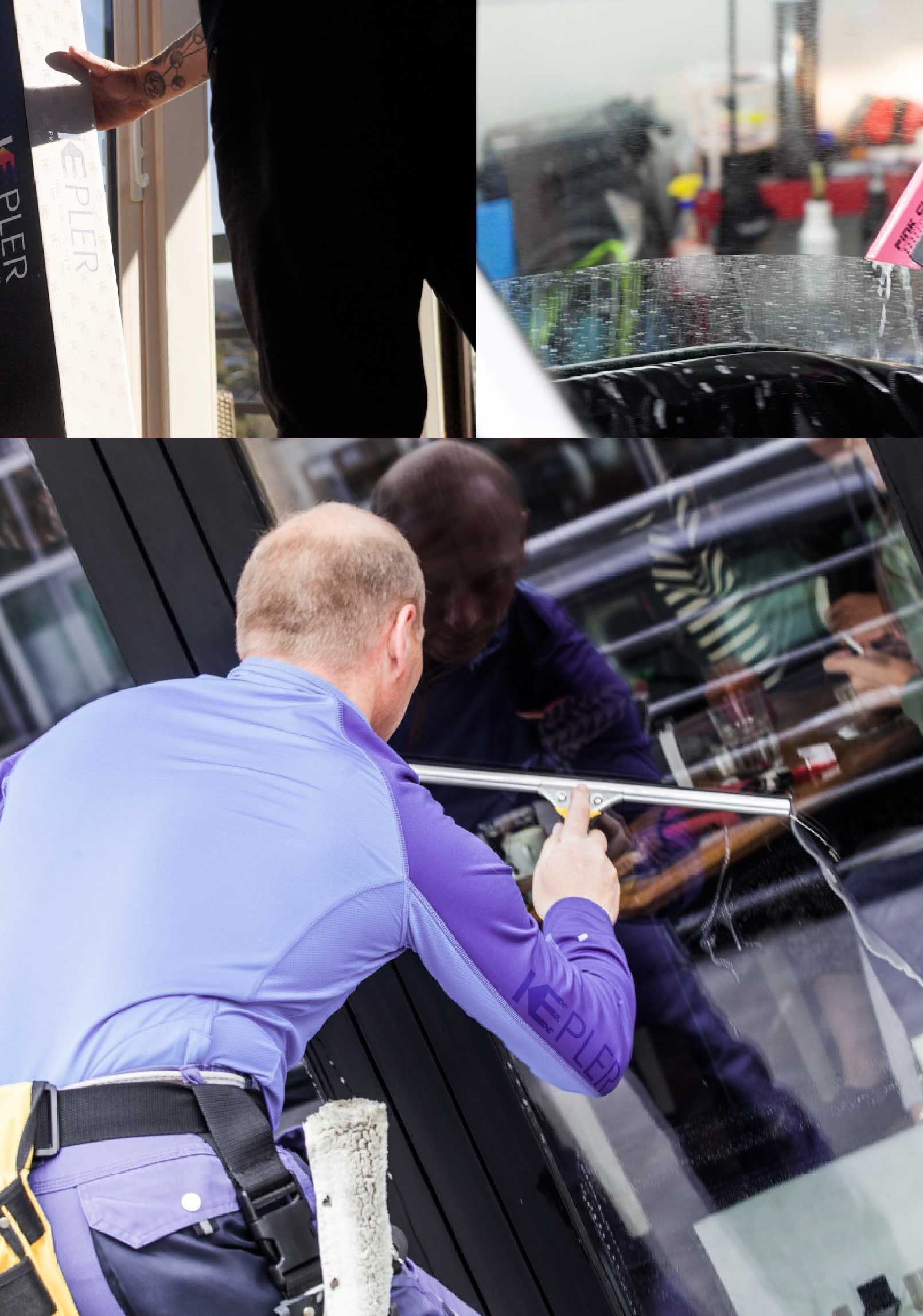 Kepler Professional Applying Anti-Graffiti Window Film to a Evansville Shop Front