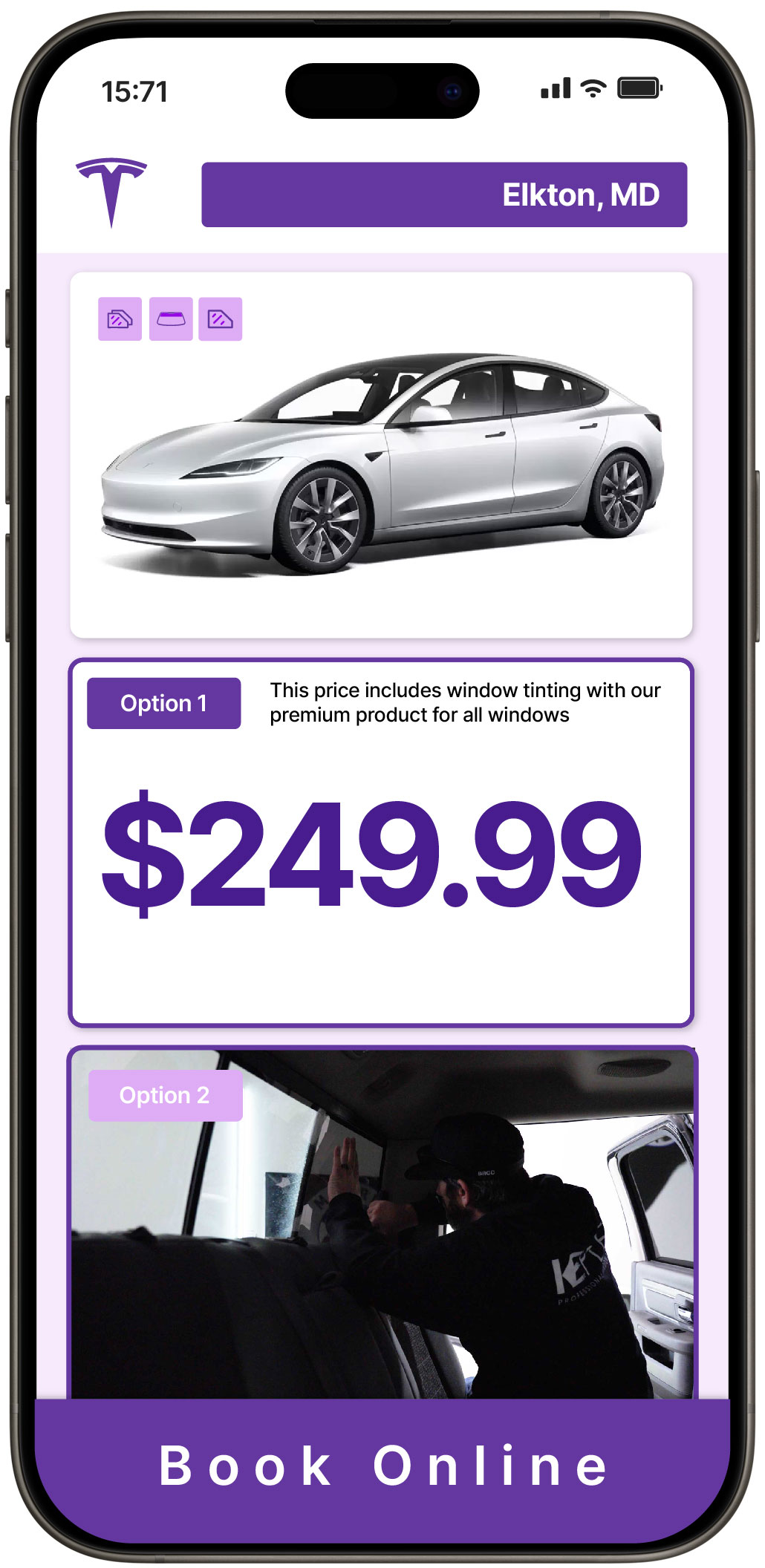 View Reasonable Tesla Window Tinting Rates in Elkton, Maryland