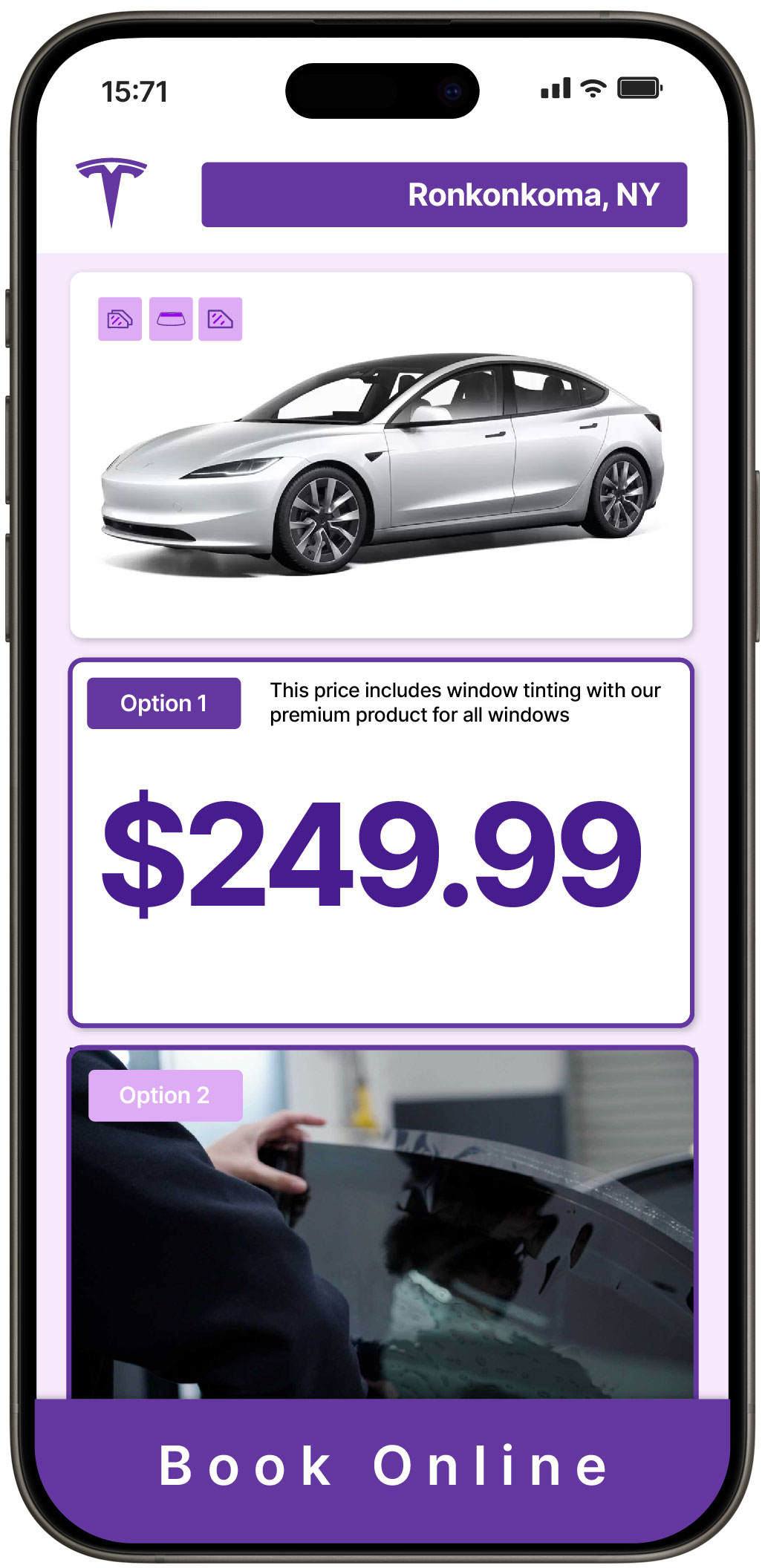 View Reasonable Tesla Window Tinting Rates in Ronkonkoma, New York