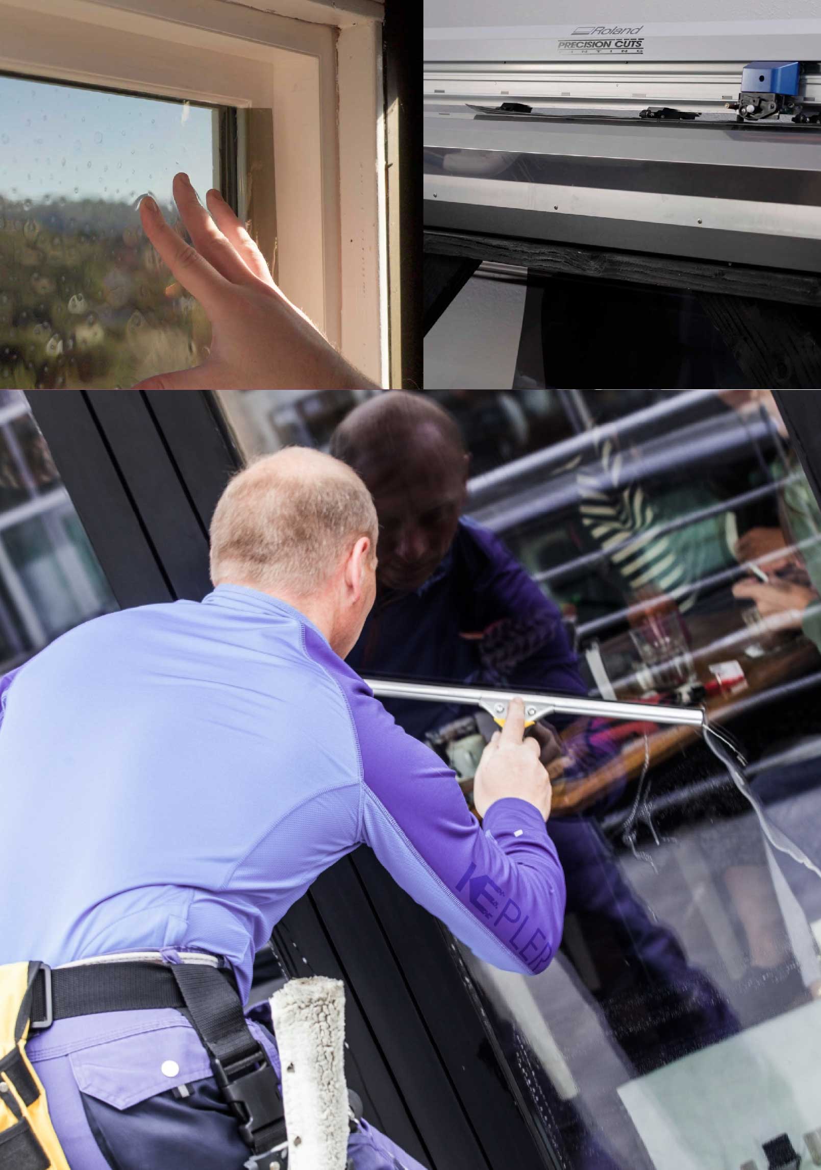 Kepler Professional Applying Anti-Graffiti Window Film to a Palm City Shop Front