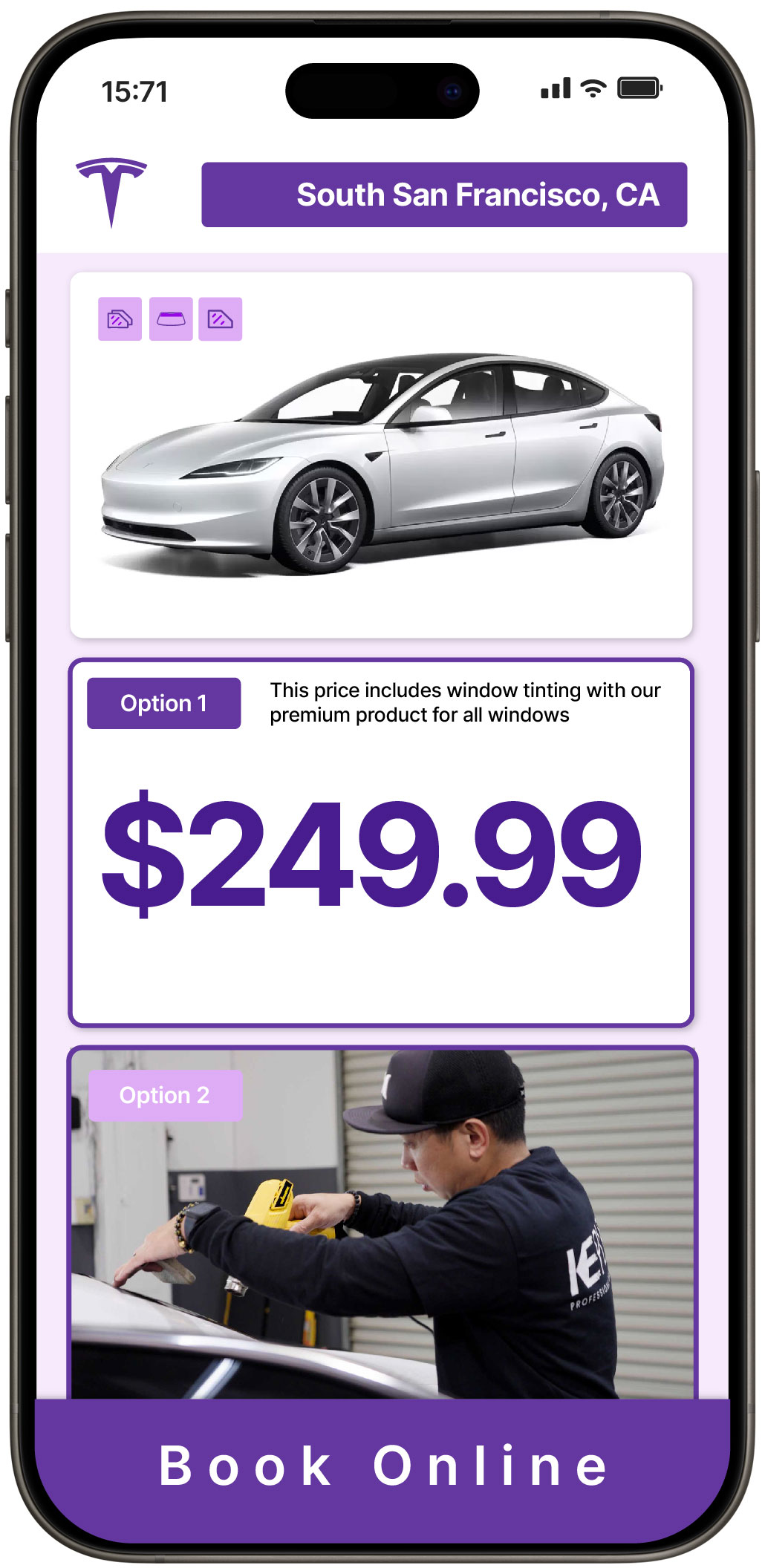 View Affordable Tesla Window Tinting Prices in South San Francisco, California