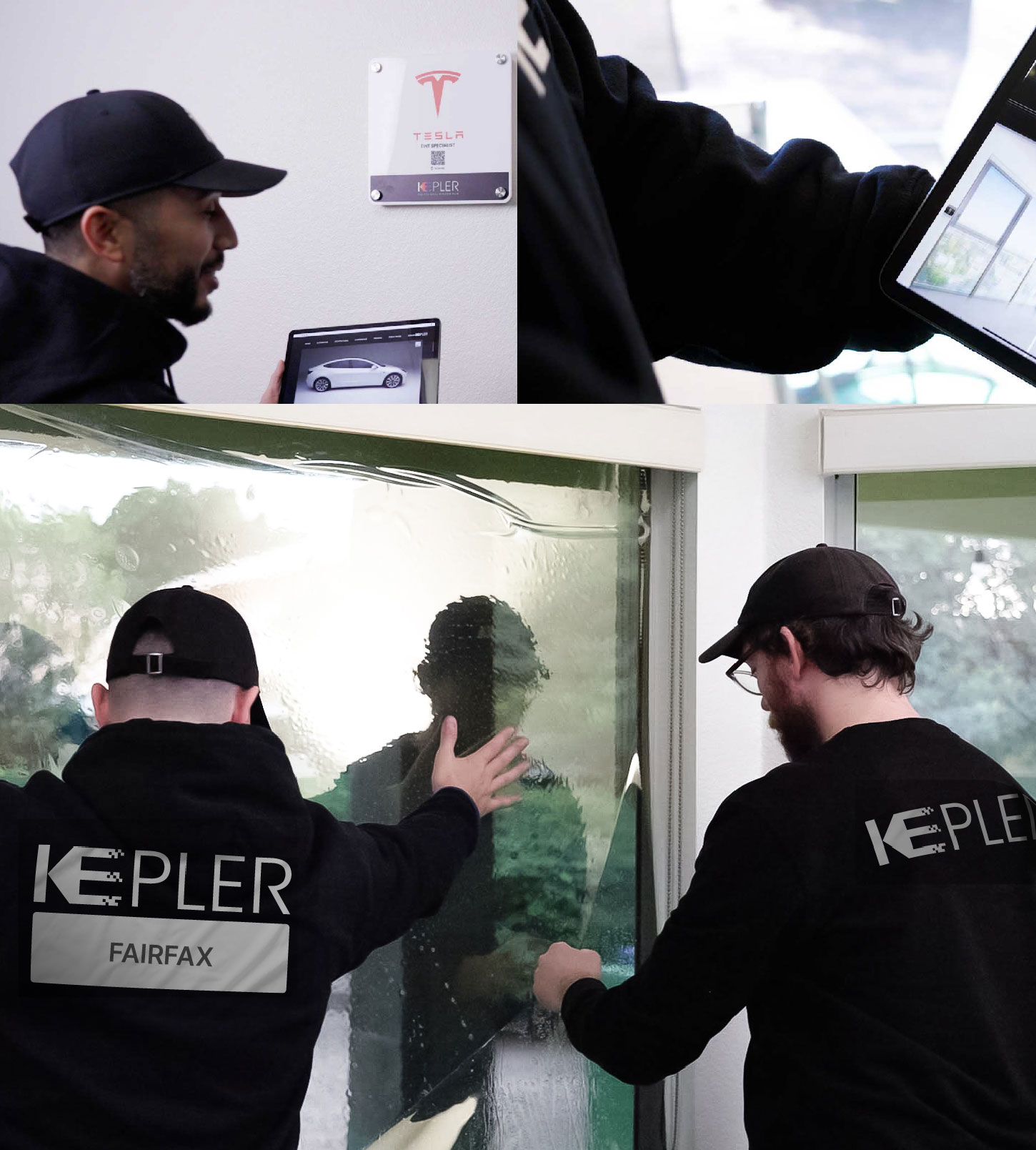Kepler Technician Installing High-tech Window Tint to Home in Fairfax