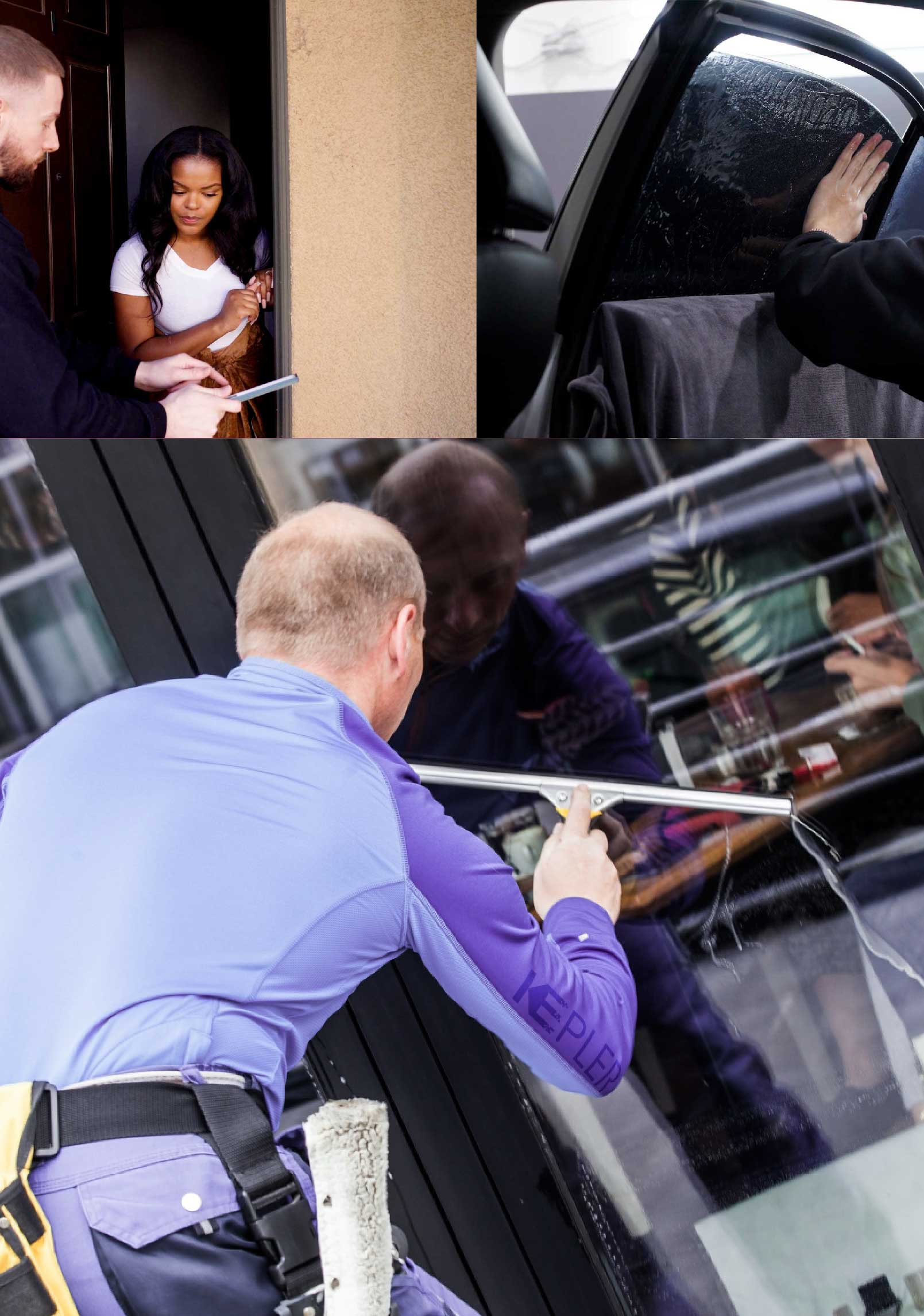 Kepler Skilled Applying Anti-Graffiti Window Film to a Elizabethtown Shop Front