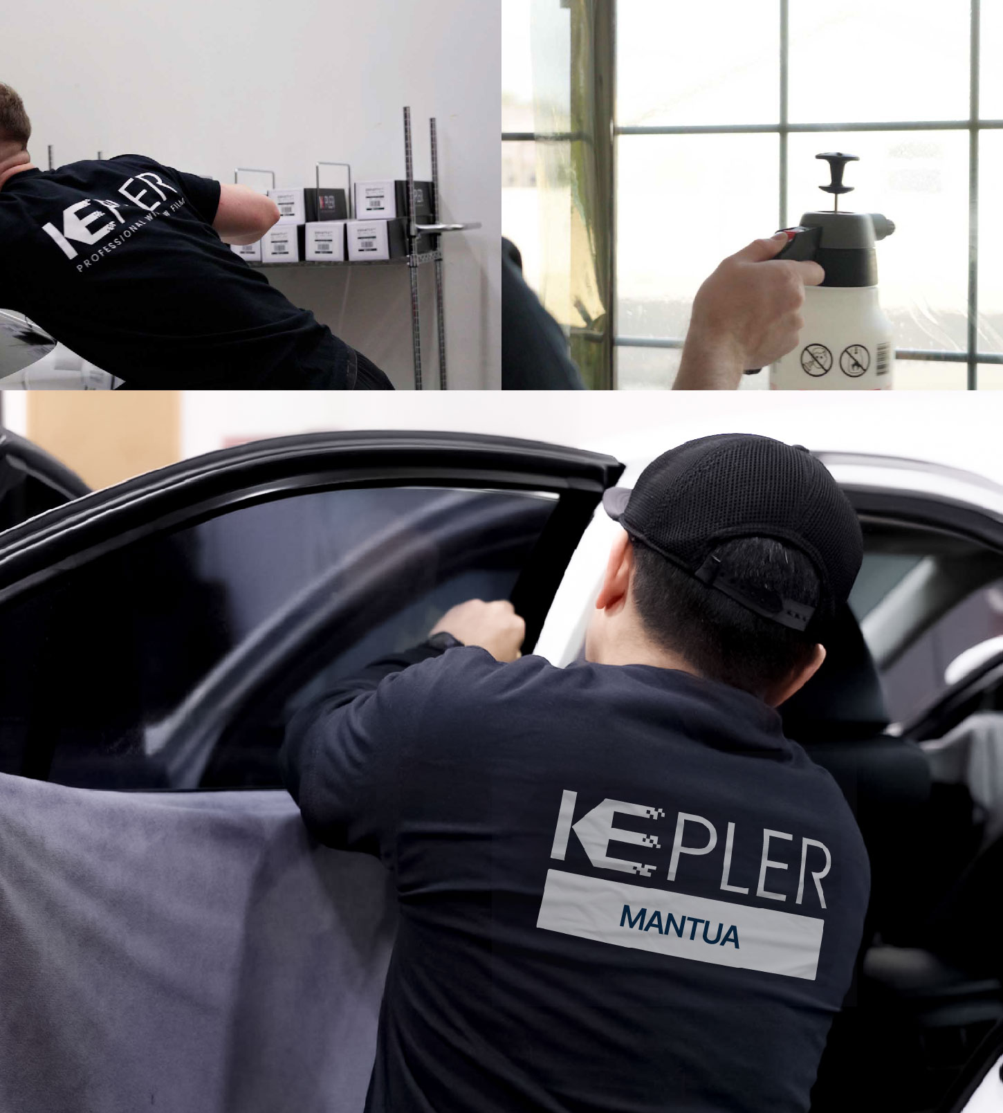 Automotive Window Tinting Expert Applying Film in Mantua, New Jersey
