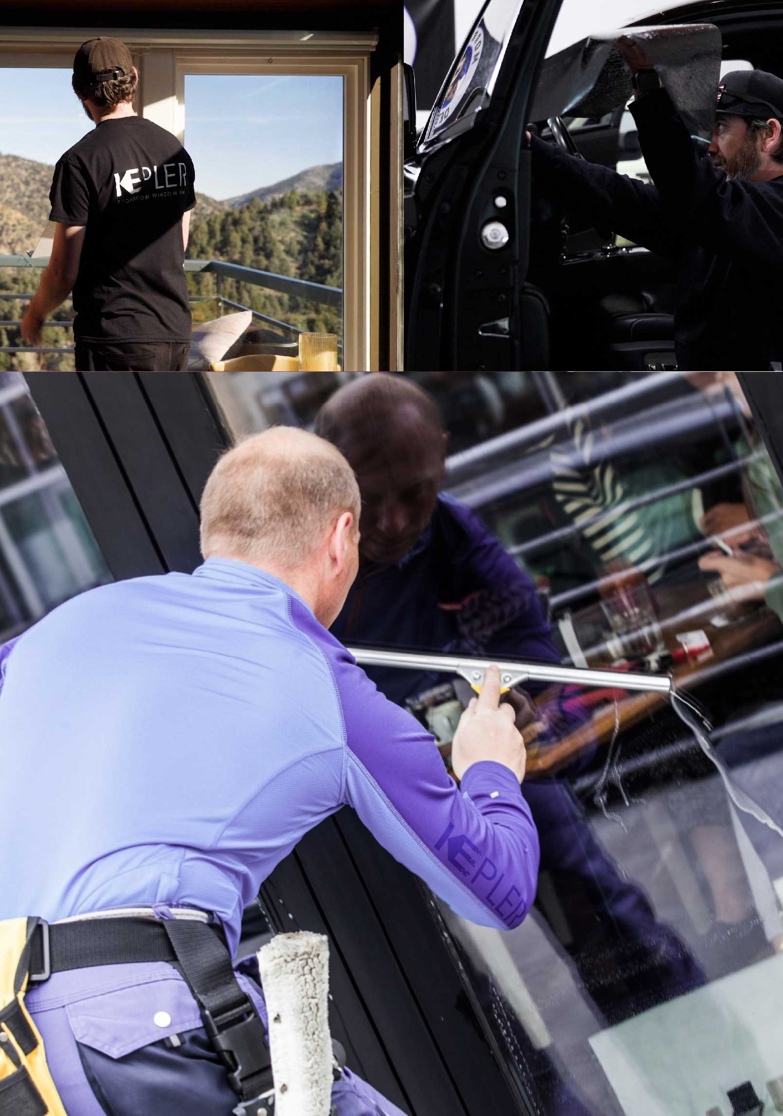 Kepler Skilled Applying Anti-Graffiti Window Film to a New Milford Shop Front