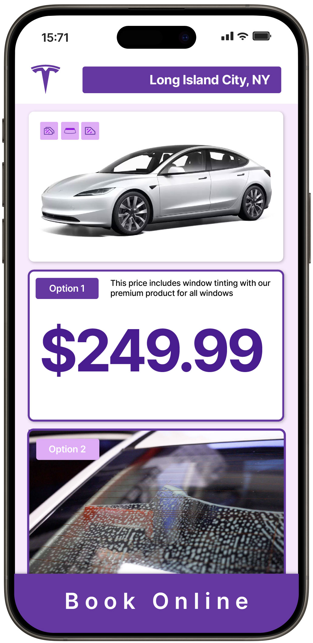 View Competitive Tesla Window Tinting Rates in Long Island City, New York