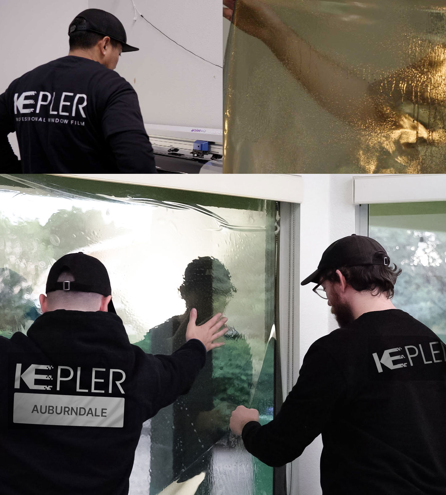 Kepler Technician Applying High-tech Window Tint to Home in Auburndale