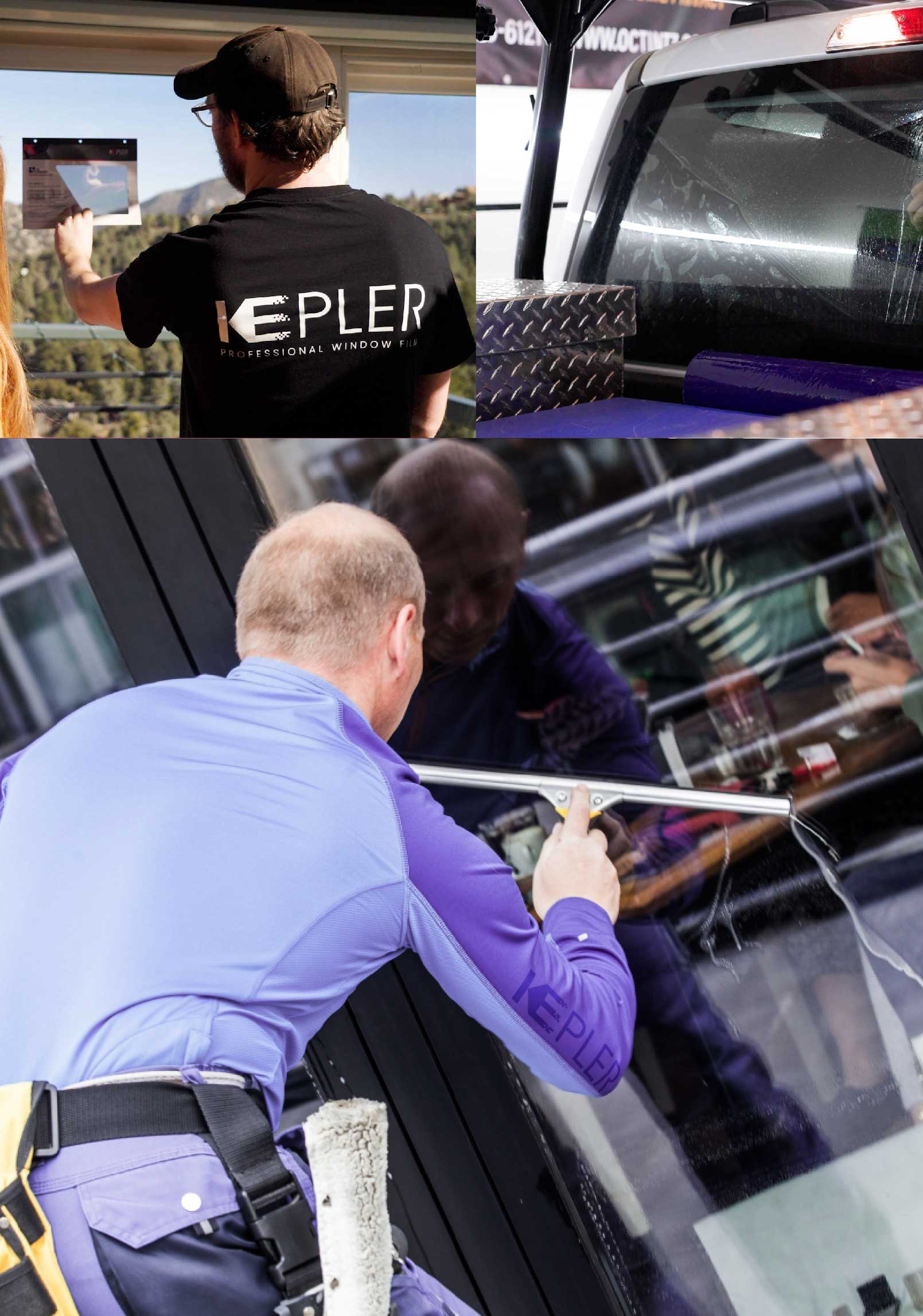 Kepler Professional Applying Anti-Graffiti Window Film to a Severn Shop Front