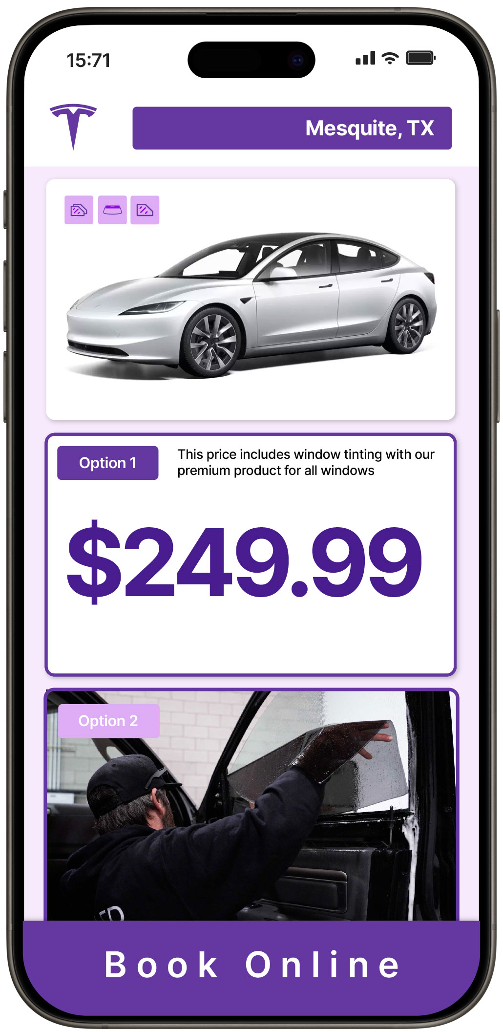 View Competitive Tesla Window Tinting Rates in Mesquite, Texas