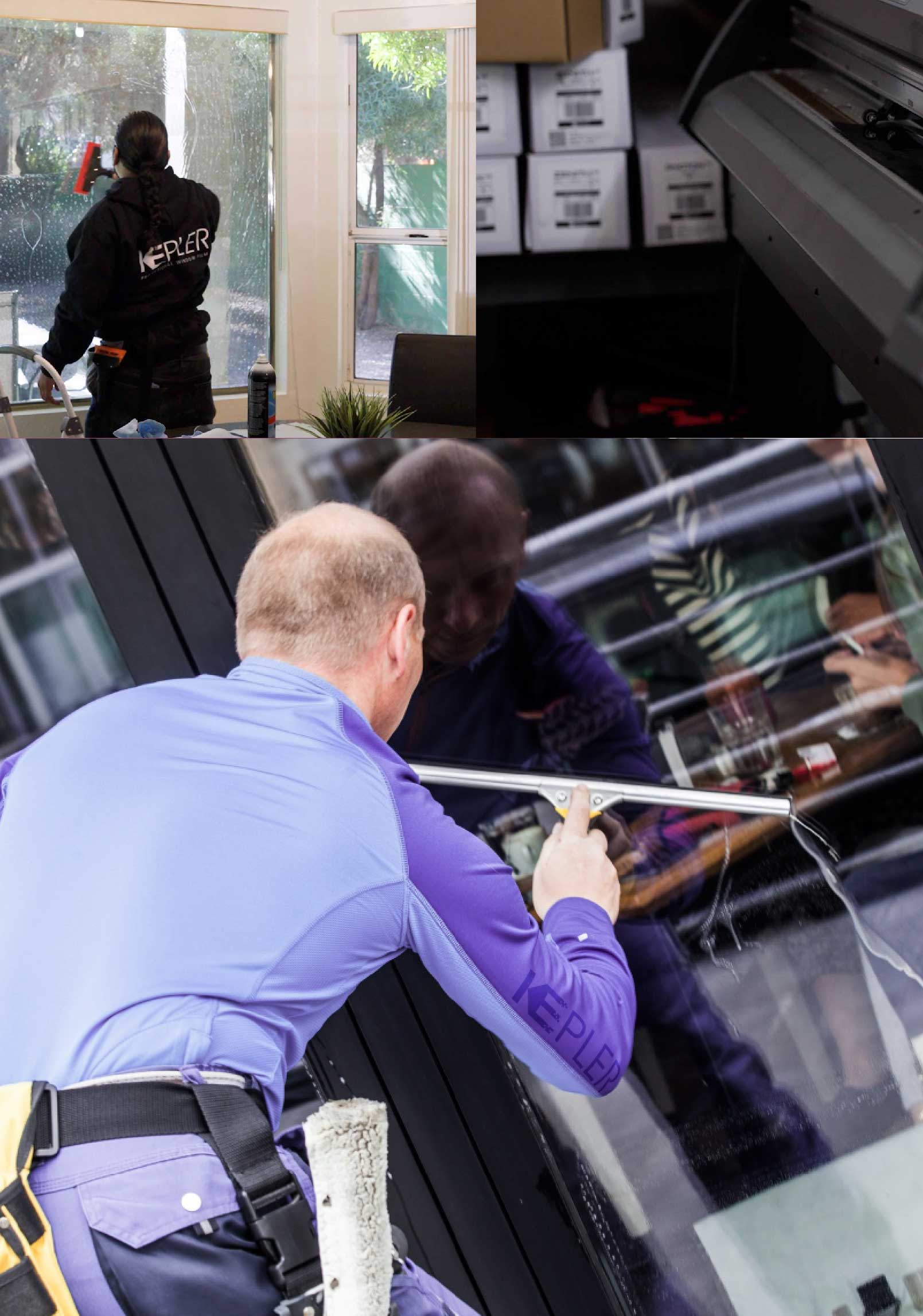 Kepler Expert Applying Anti-Graffiti Window Film to a Saratoga Springs Shop Front