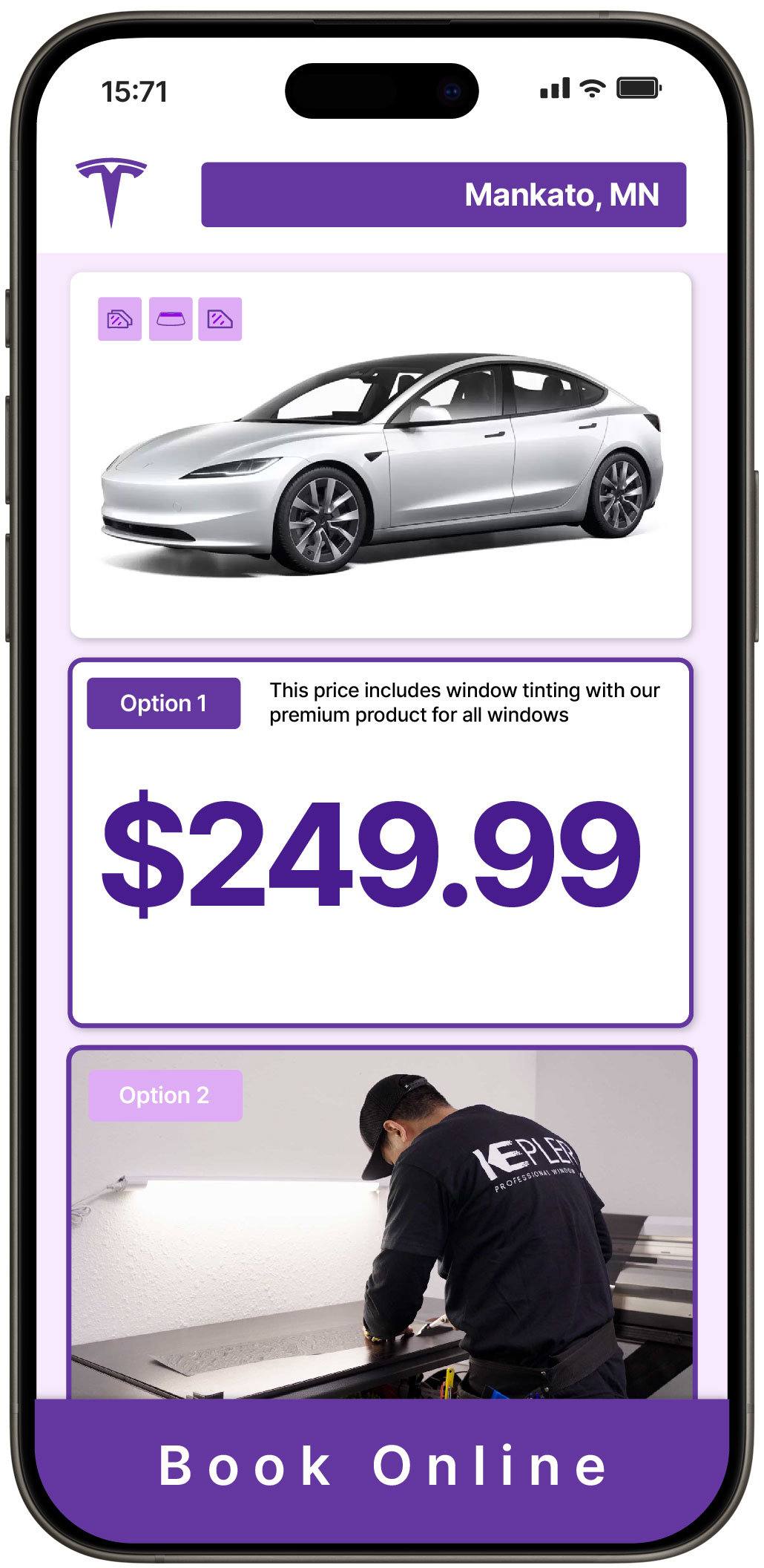 View Affordable Tesla Window Tinting Rates in Mankato, Minnesota