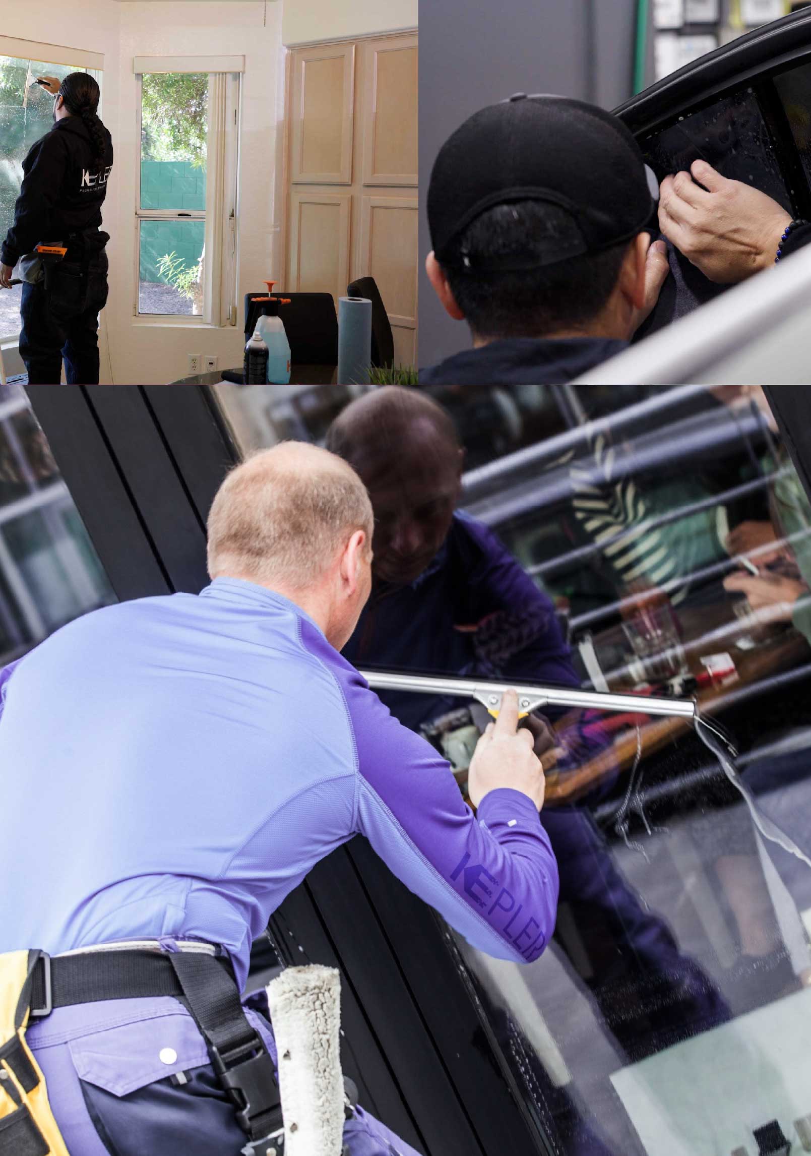 Kepler Professional Applying Anti-Graffiti Window Film to a Enfield Shop Front