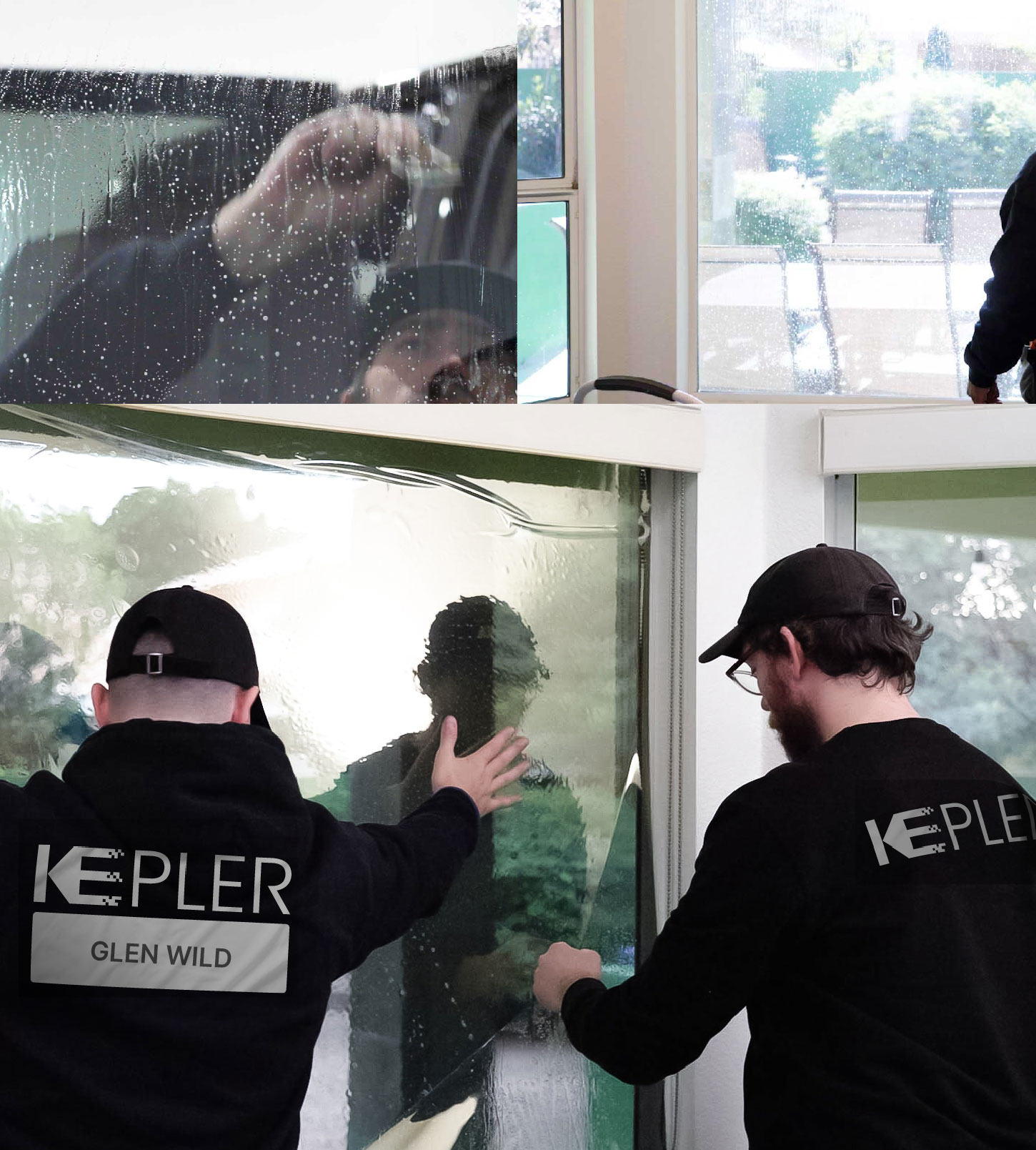 Expert Technician Installing High-tech Window Tint to Home in Glen Wild