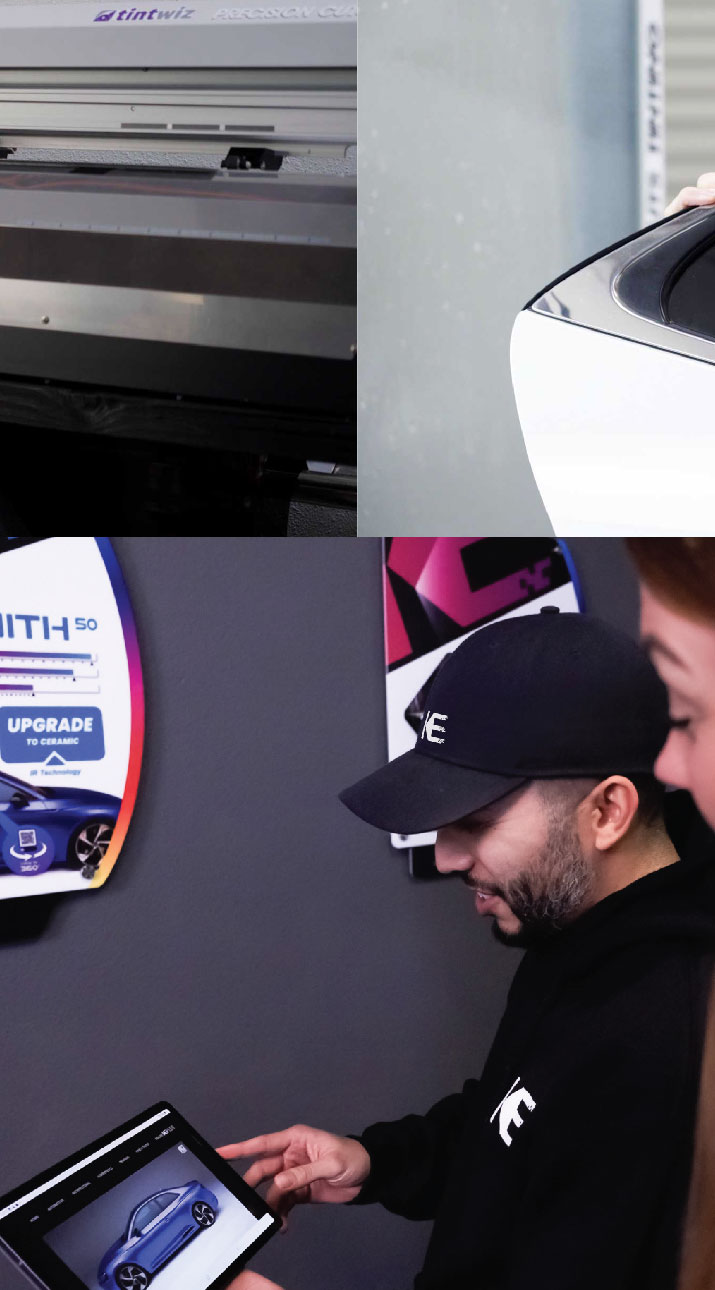 Kepler Dealer Showing Car Window Film Options to Customer in Newington, Connecticut