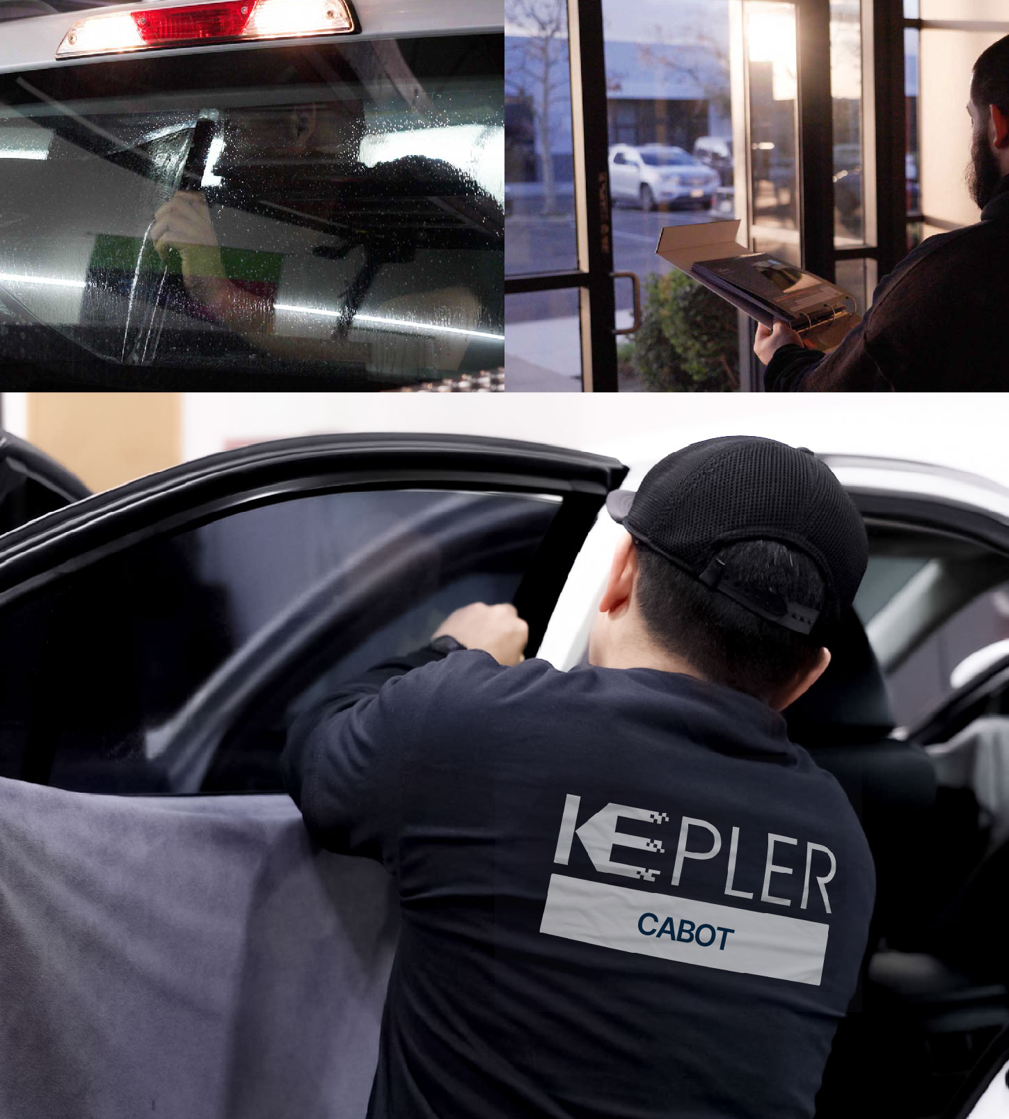 Automotive Window Tinting Expert Applying Film in Cabot, Arkansas