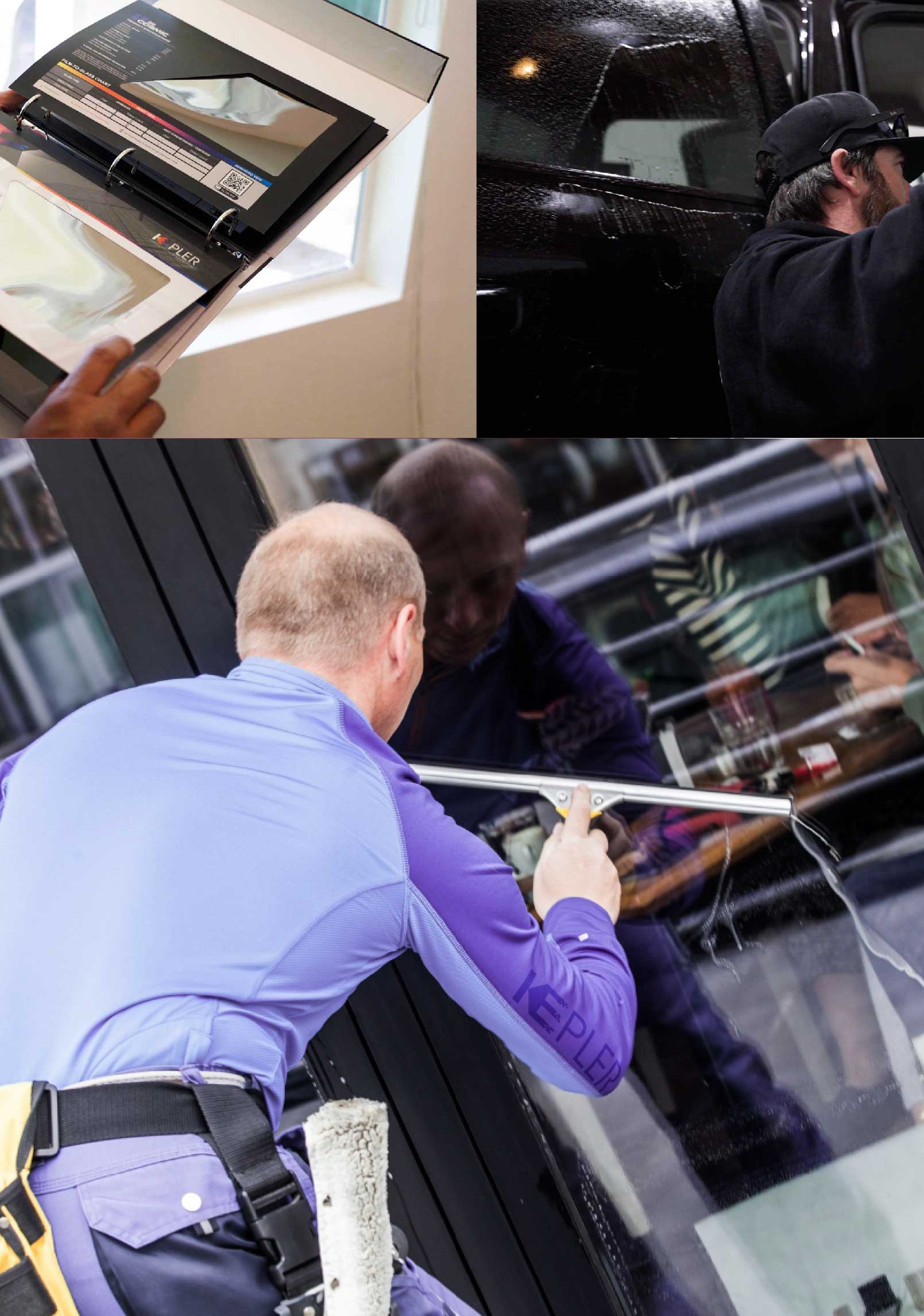 Kepler Expert Applying Anti-Graffiti Window Film to a New Haven Shop Front