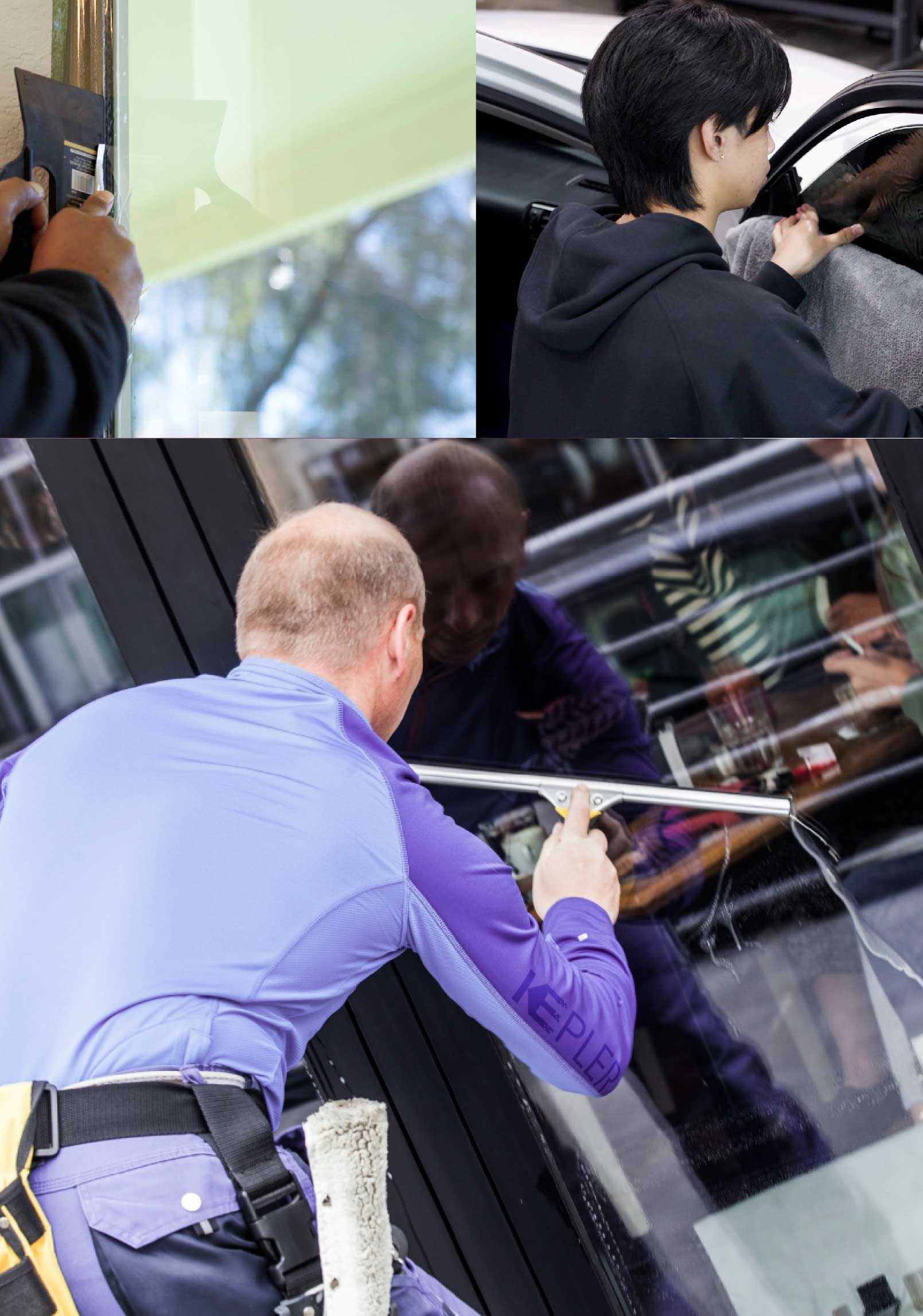 Kepler Expert Applying Anti-Graffiti Window Film to a Kansas City Shop Front
