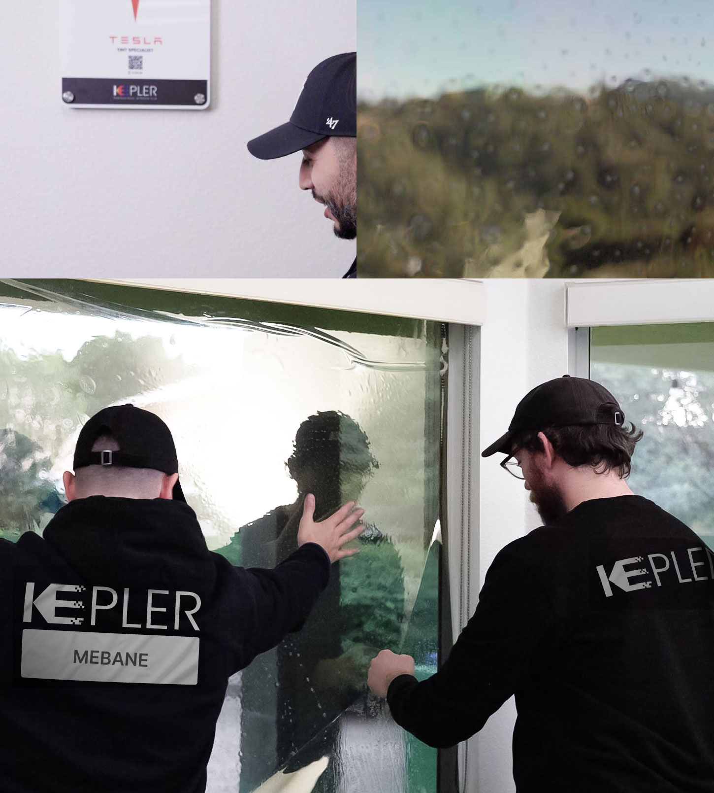 Expert Technician Installing High-tech Window Tint to Home in Mebane