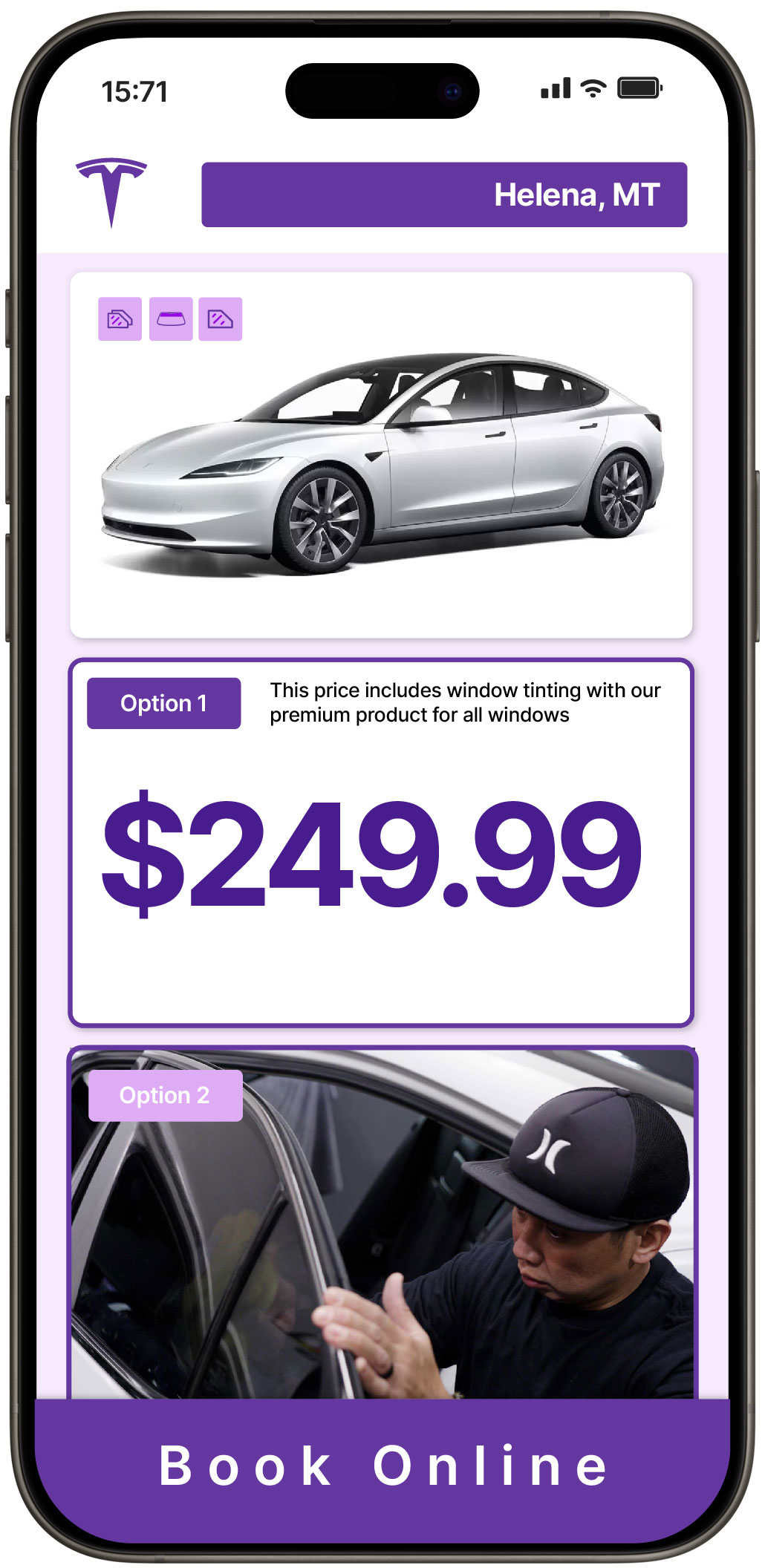 View Reasonable Tesla Window Tinting Prices in Helena, Montana