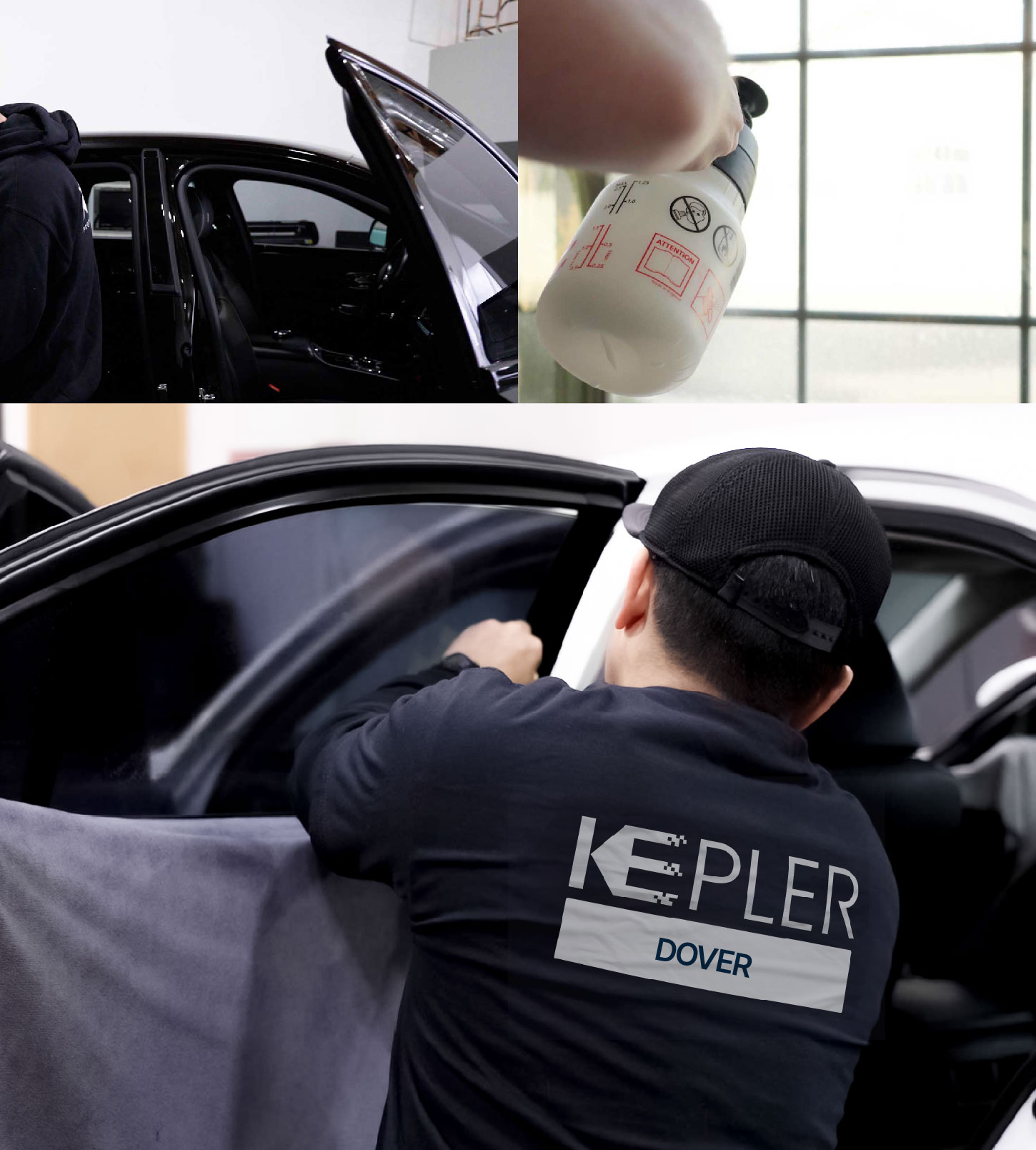 Automotive Window Tinting Expert Applying Film in Dover, Delaware