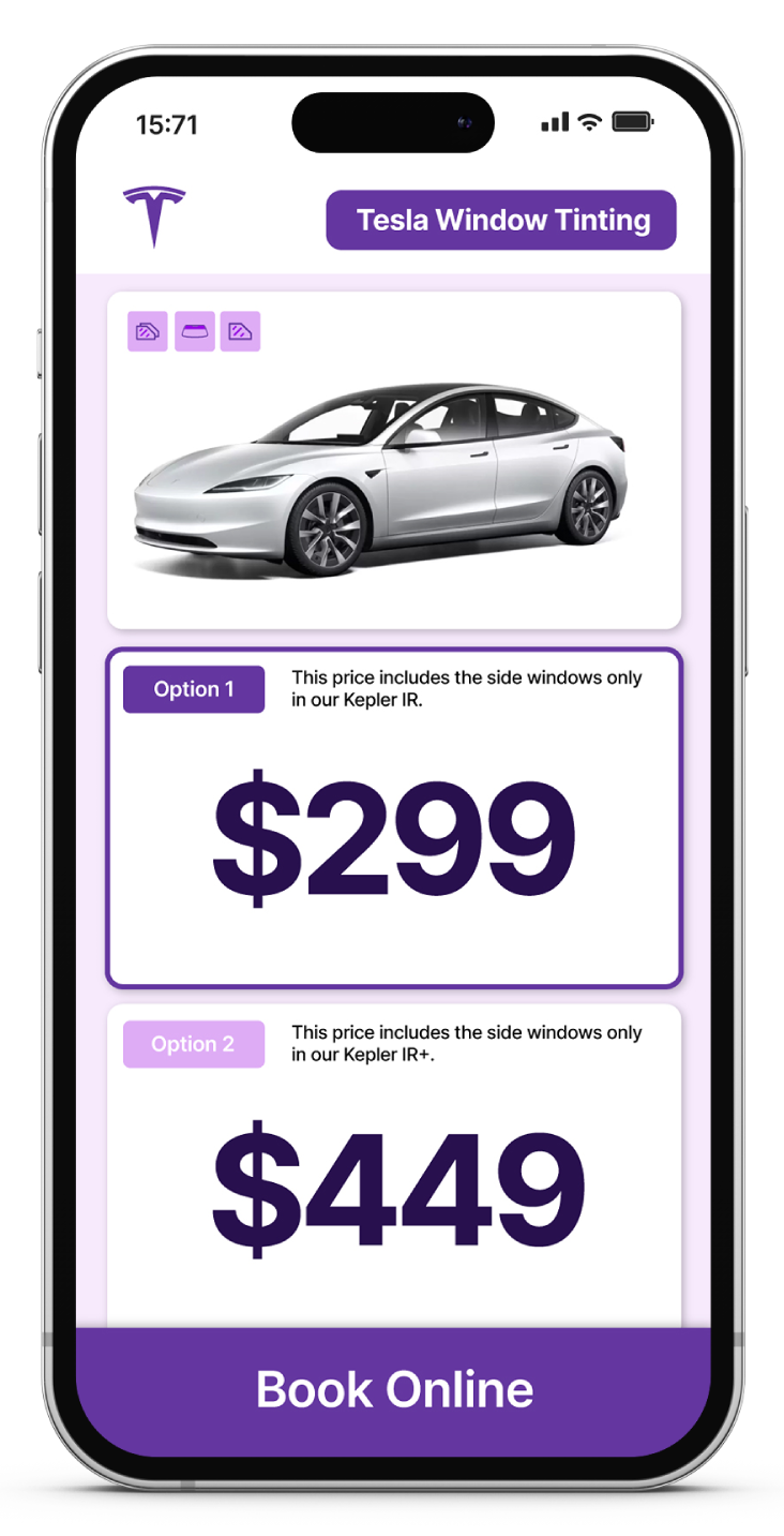 View Competitive Tesla Window Tinting Prices in Connecticut