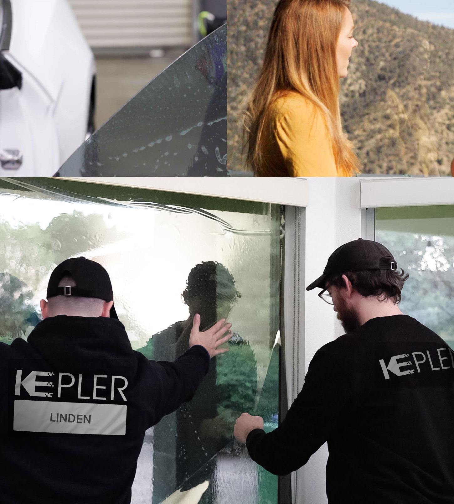 Kepler Technician Applying High-tech Window Tint to Home in Linden