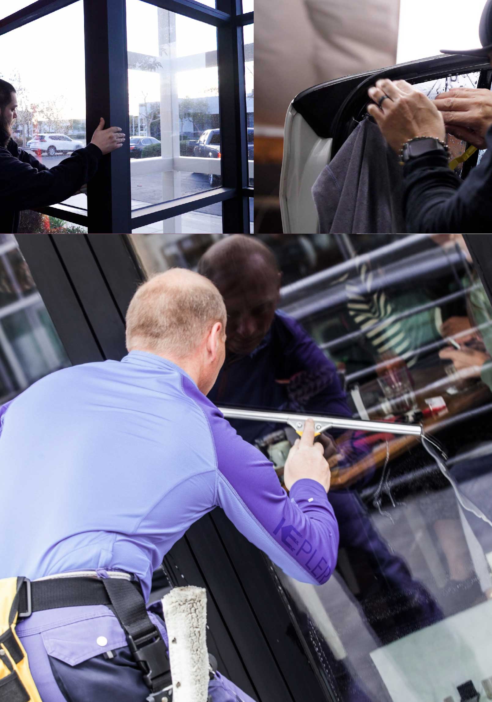 Kepler Professional Applying Anti-Graffiti Window Film to a Norwalk Shop Front