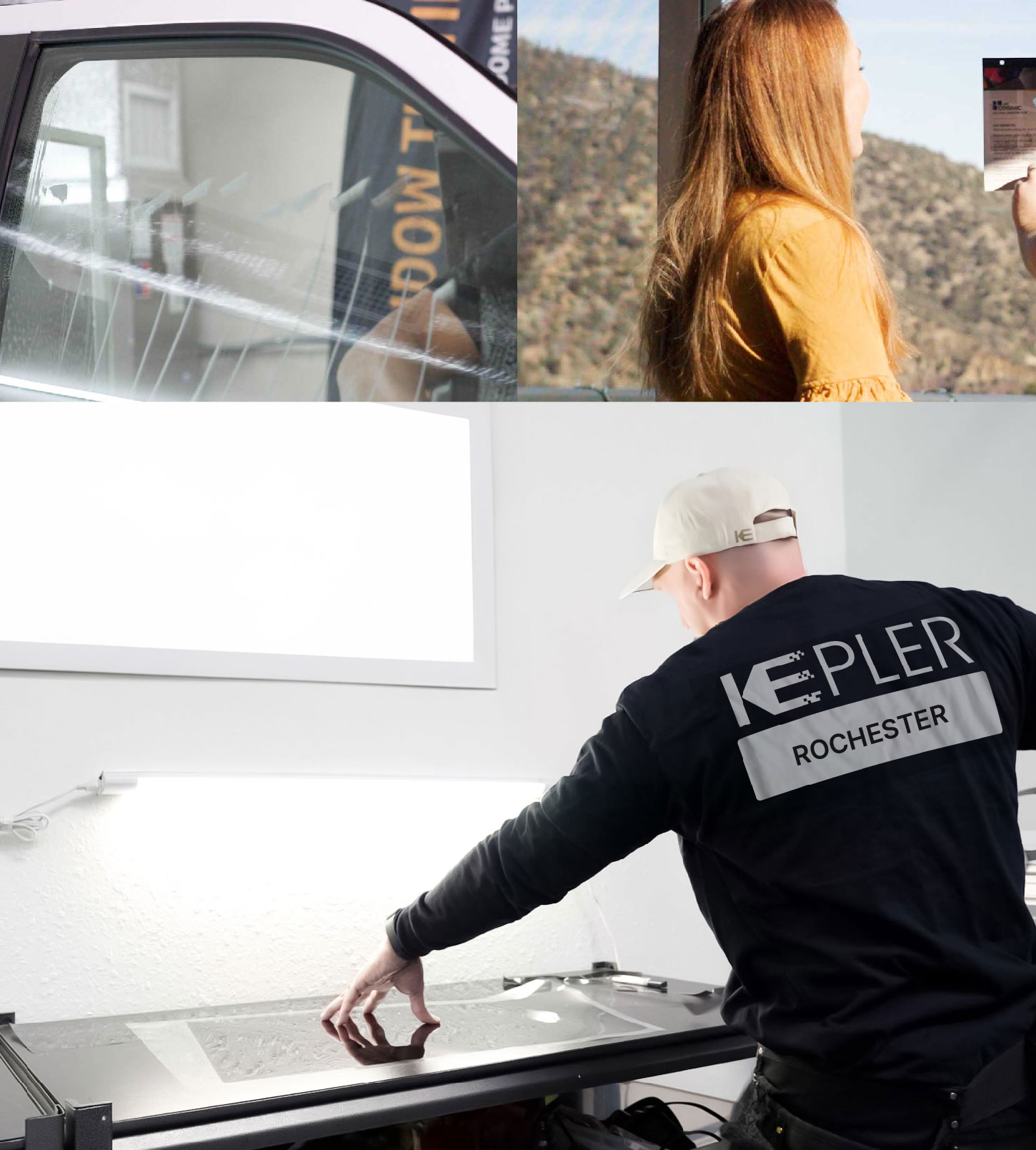Window Tinting Specialist Cutting Film in Rochester, New Hampshire