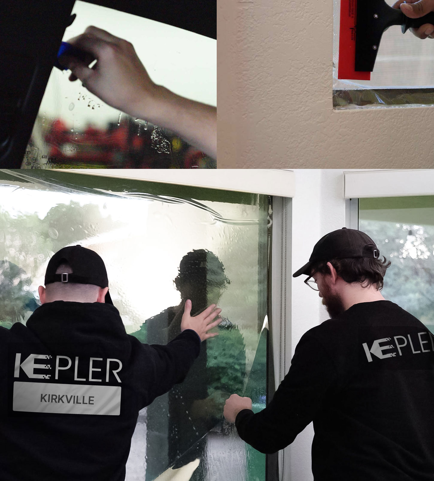 Expert Technician Applying Ceramic Window Tint to Home in Kirkville