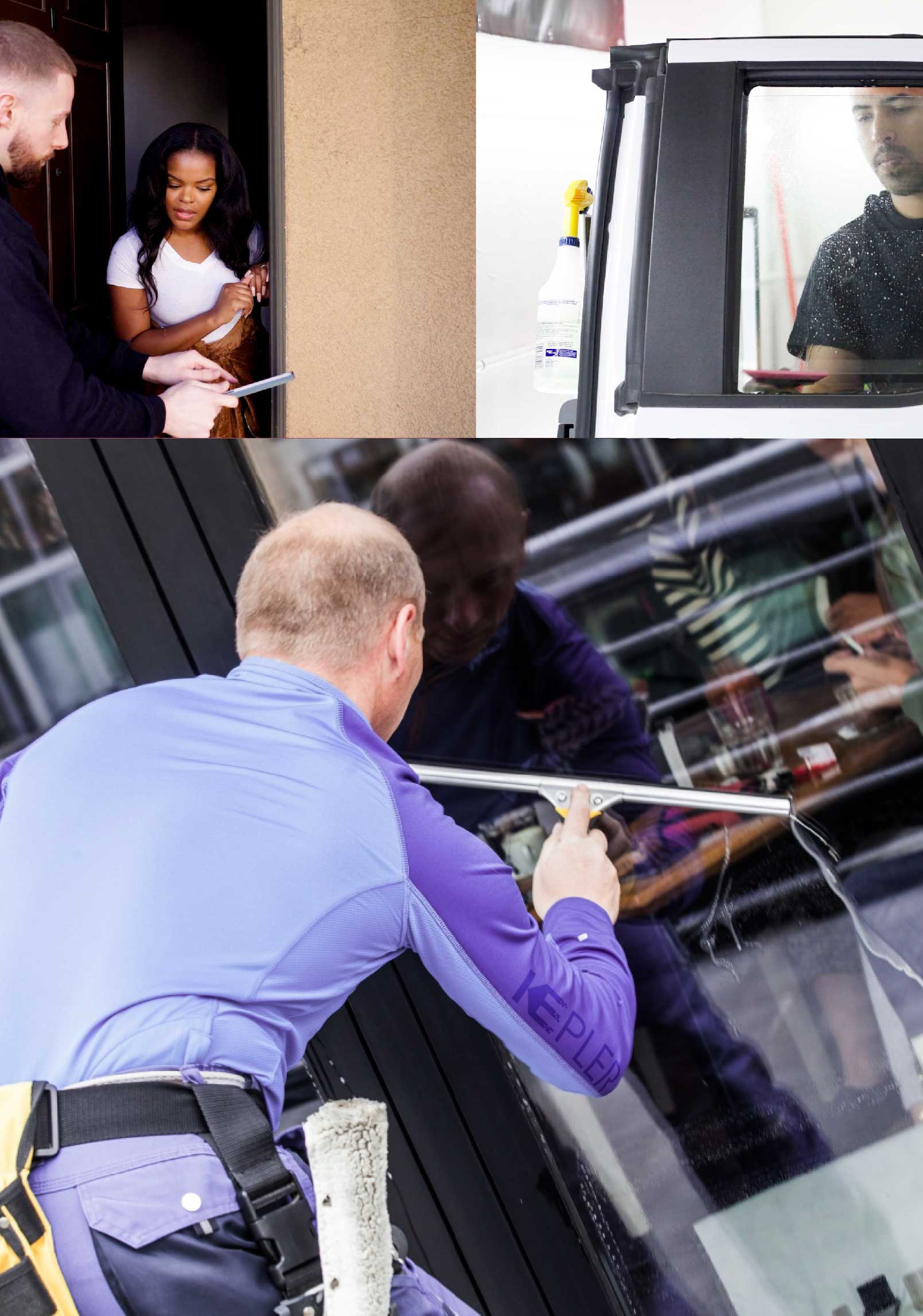 Kepler Skilled Applying Anti-Graffiti Window Film to a Winona Shop Front