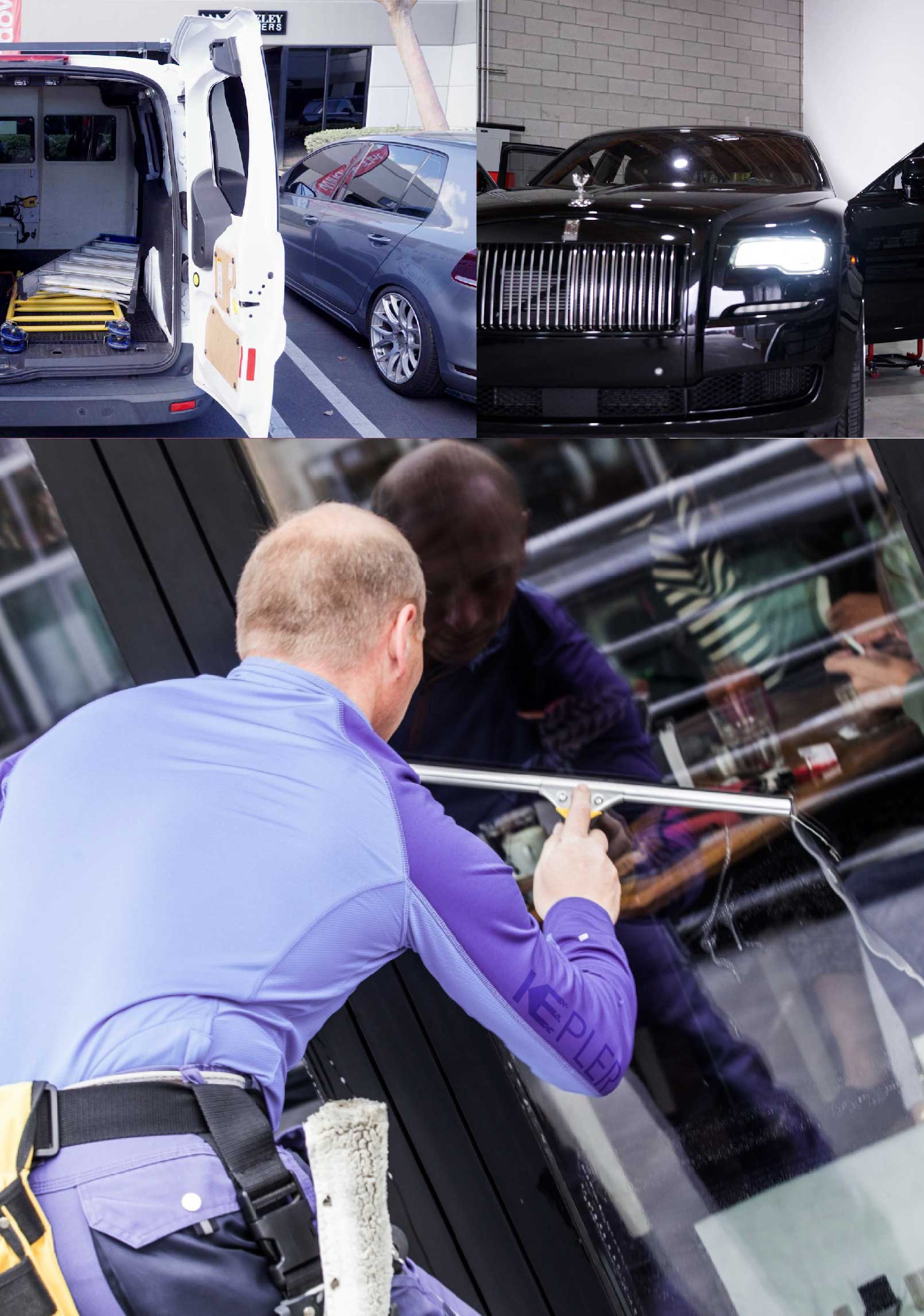 Kepler Professional Applying Anti-Graffiti Window Film to a Oak Harbor Shop Front