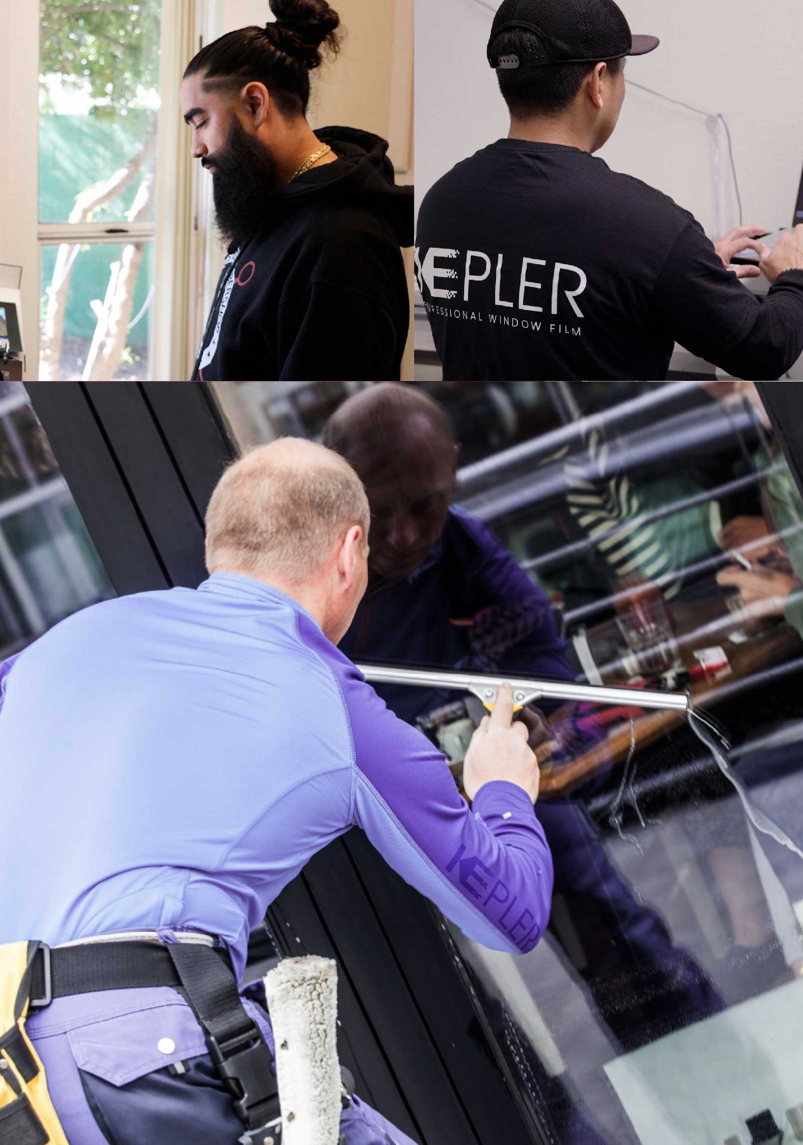 Kepler Skilled Applying Anti-Graffiti Window Film to a Natchez Shop Front