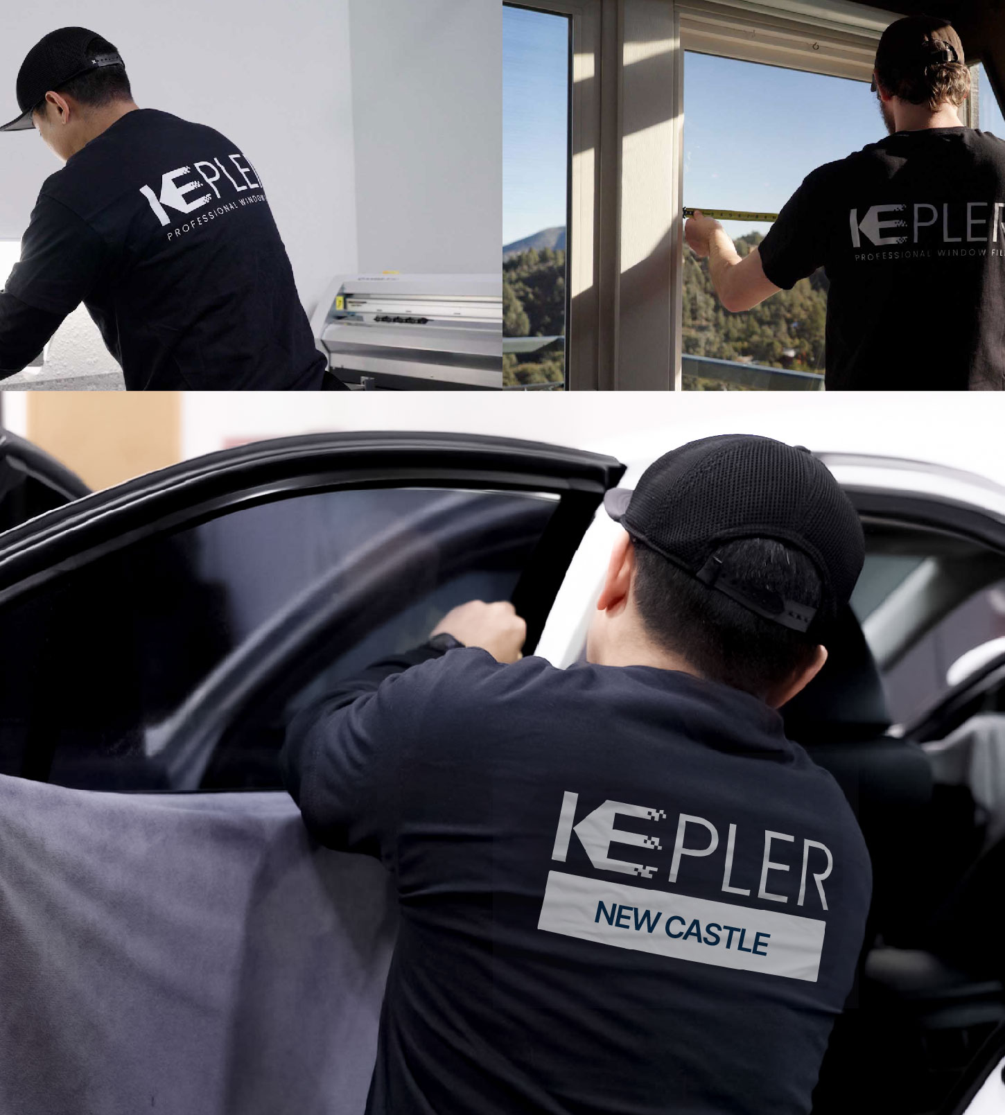 Automotive Window Tinting Expert Applying Film in New Castle, Pennsylvania
