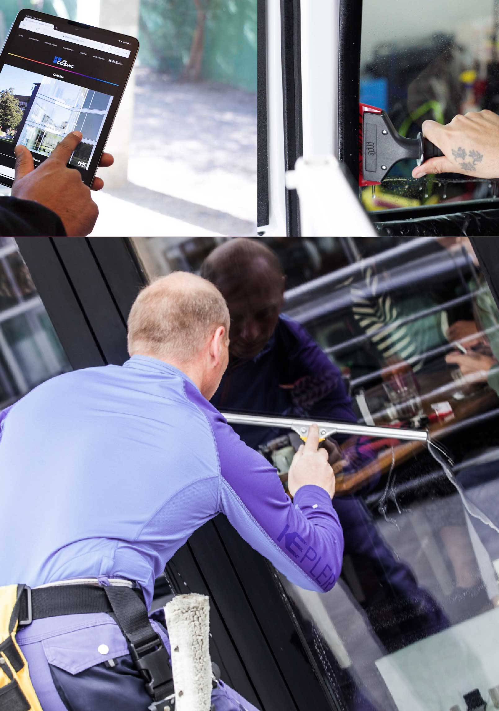 Kepler Expert Applying Anti-Graffiti Window Film to a San Diego Shop Front