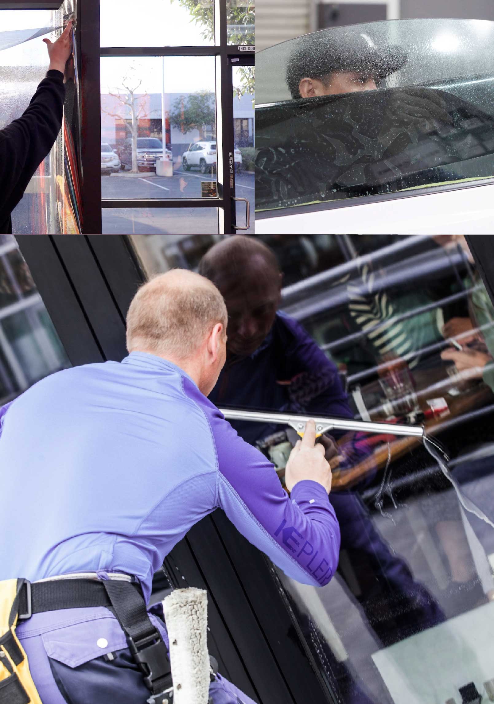 Kepler Expert Applying Anti-Graffiti Window Film to a Macomb Shop Front