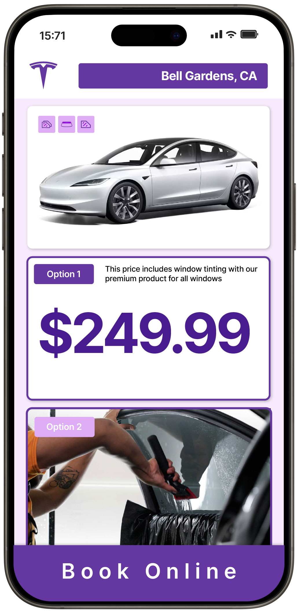 View Affordable Tesla Window Tinting Prices in Bell Gardens, California