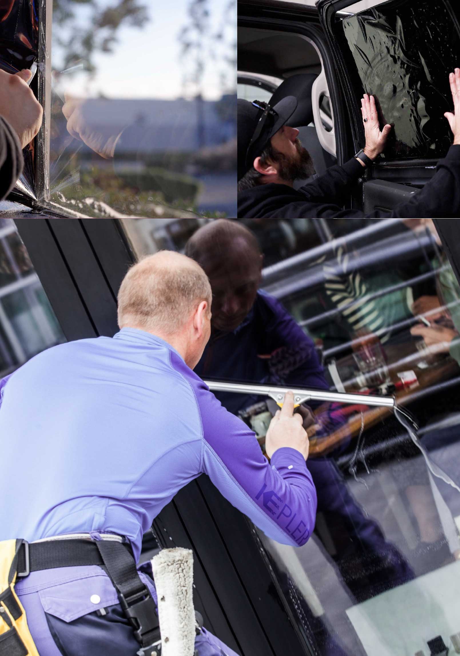 Kepler Professional Applying Anti-Graffiti Window Film to a Alhambra Shop Front