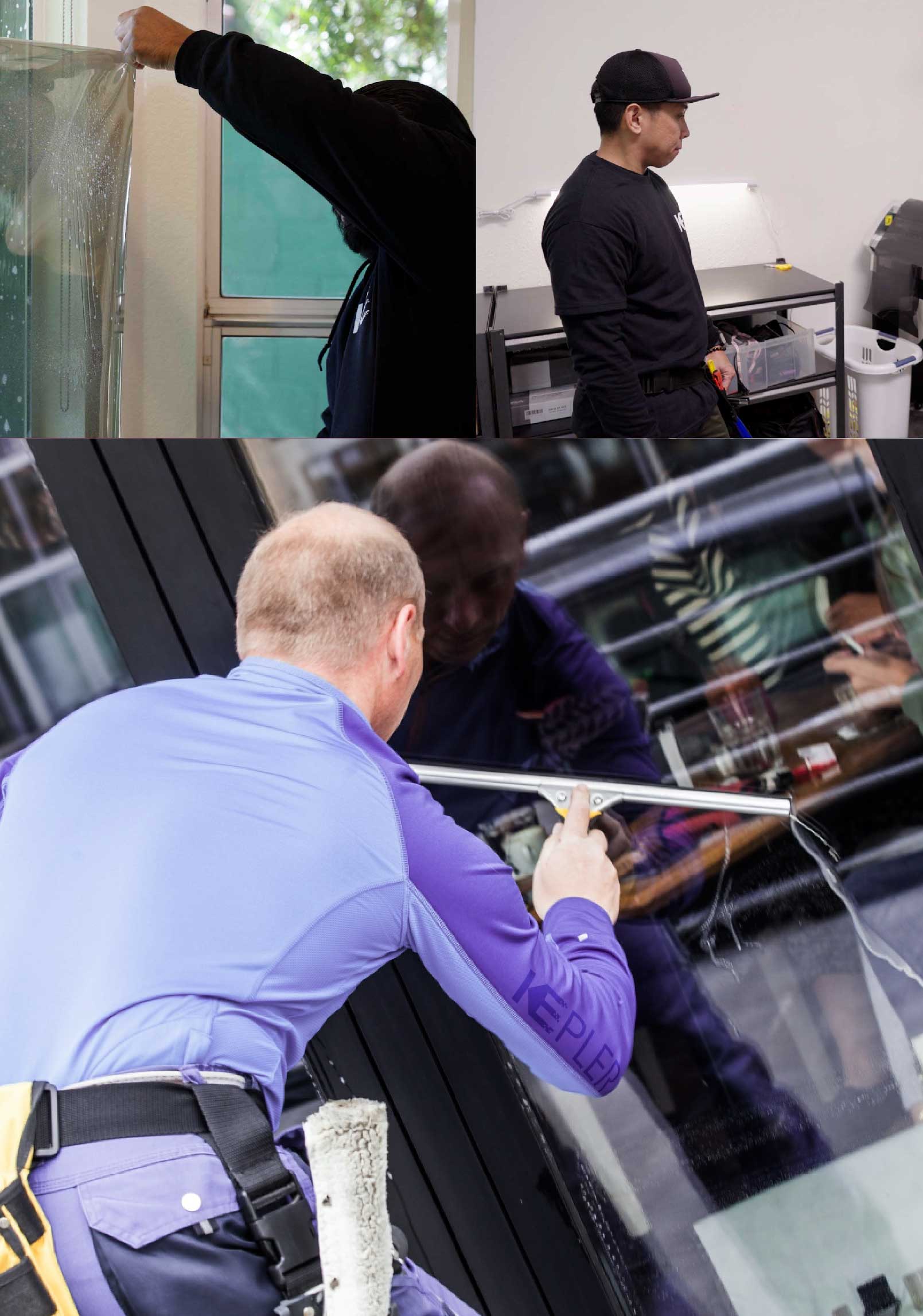 Kepler Skilled Applying Anti-Graffiti Window Film to a Brentwood Shop Front