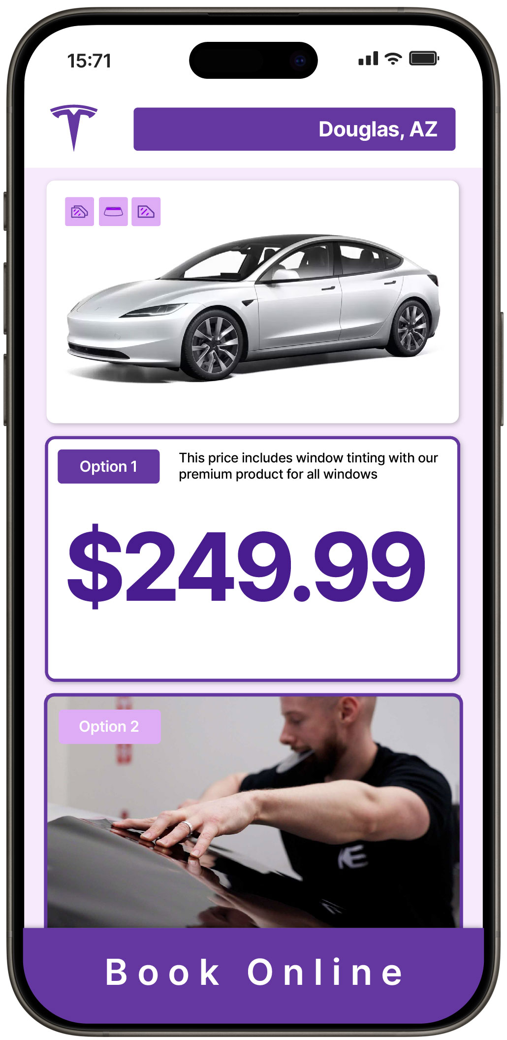 View Reasonable Tesla Window Tinting Rates in Douglas, Arizona