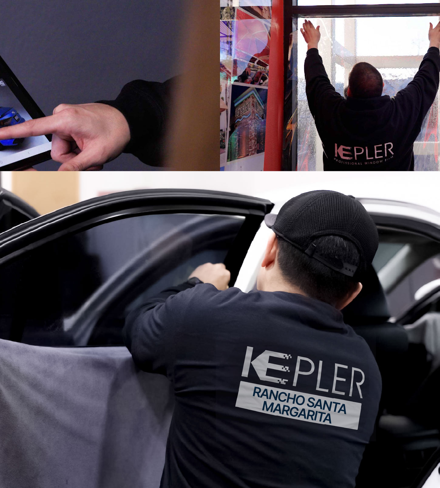Automotive Window Tinting Expert Applying Film in Rancho Santa Margarita, California
