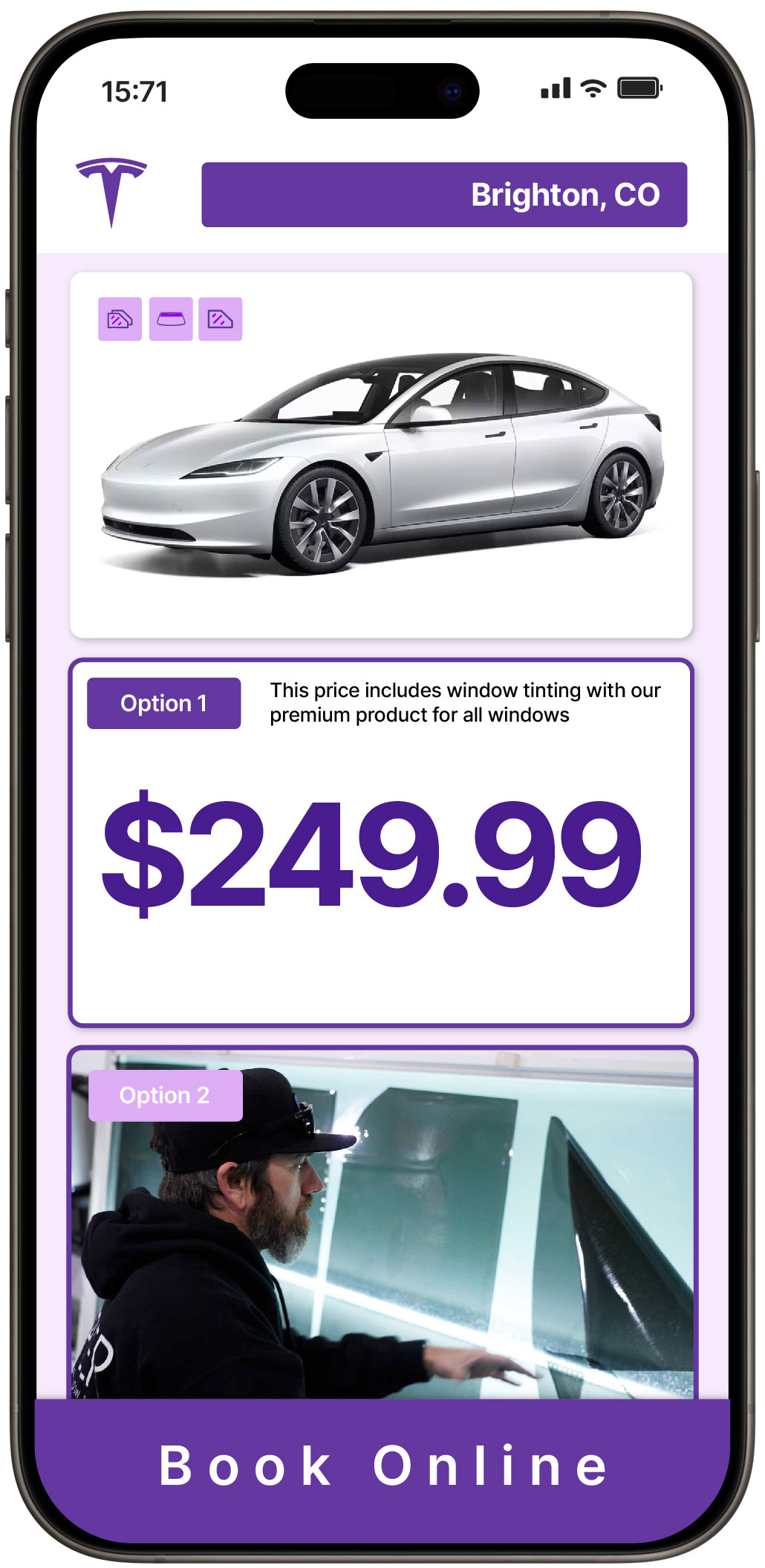 View Reasonable Tesla Window Tinting Rates in Brighton, Colorado
