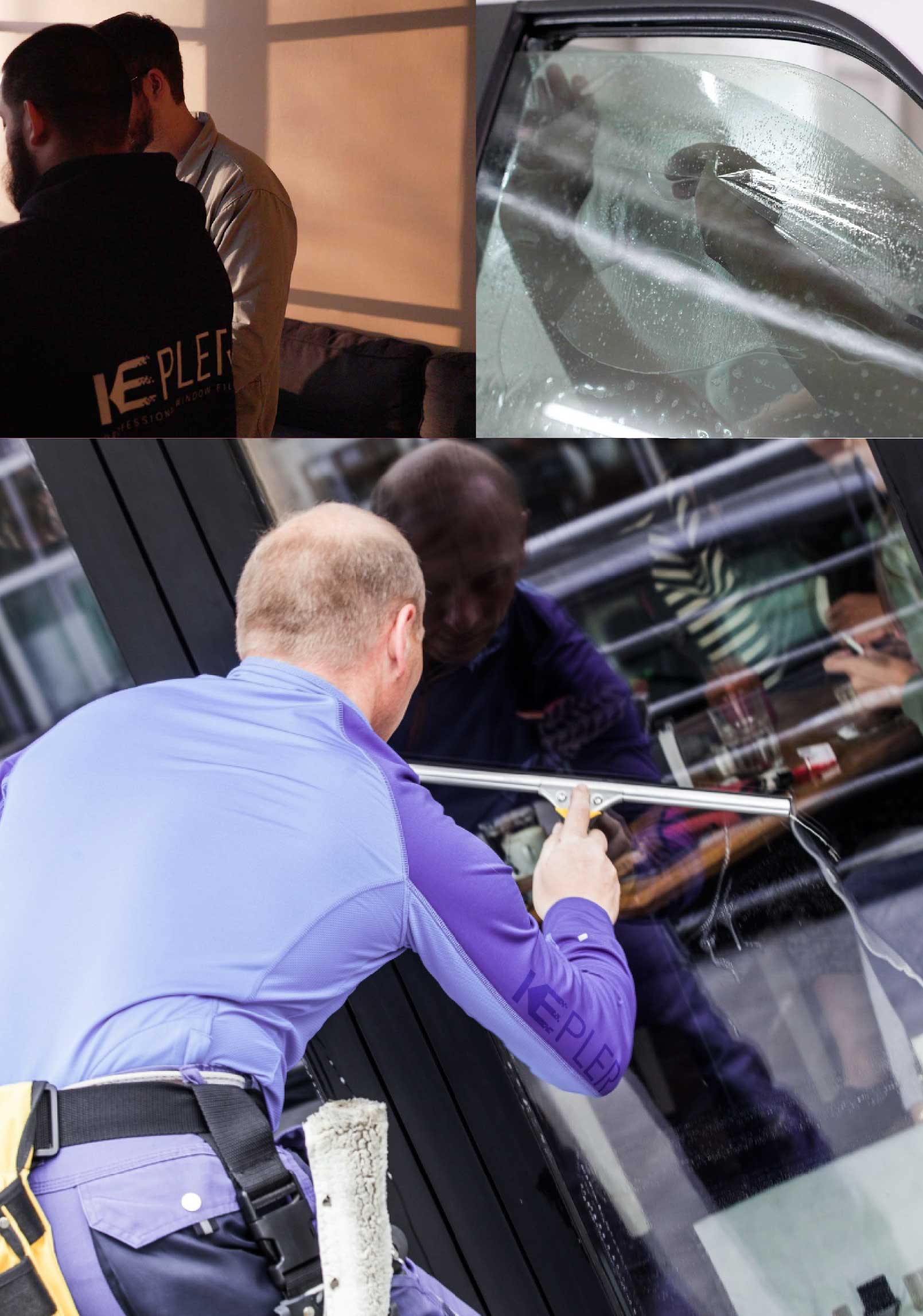 Kepler Expert Applying Anti-Graffiti Window Film to a Palestine Shop Front