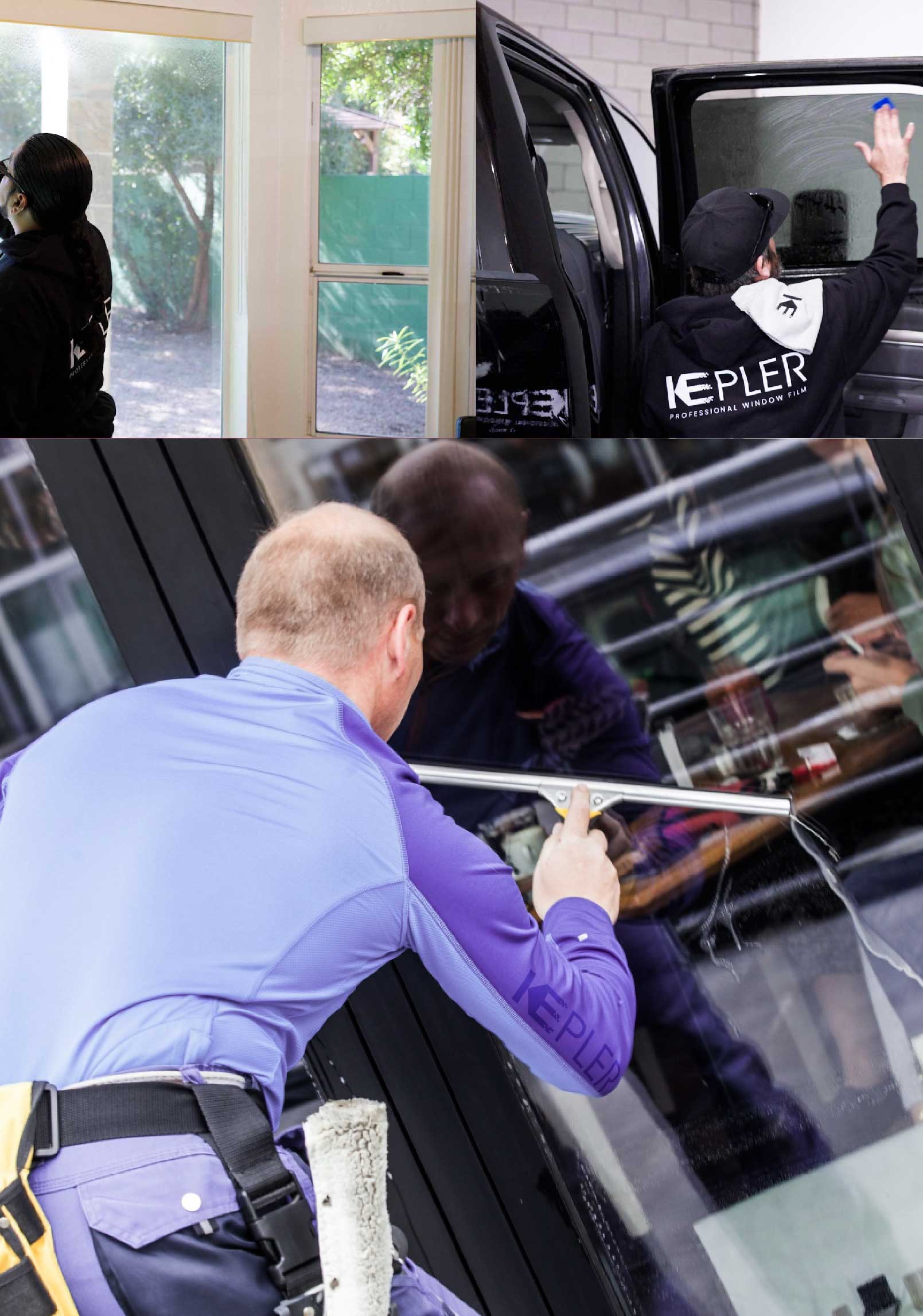 Kepler Skilled Applying Anti-Graffiti Window Film to a Portland Shop Front