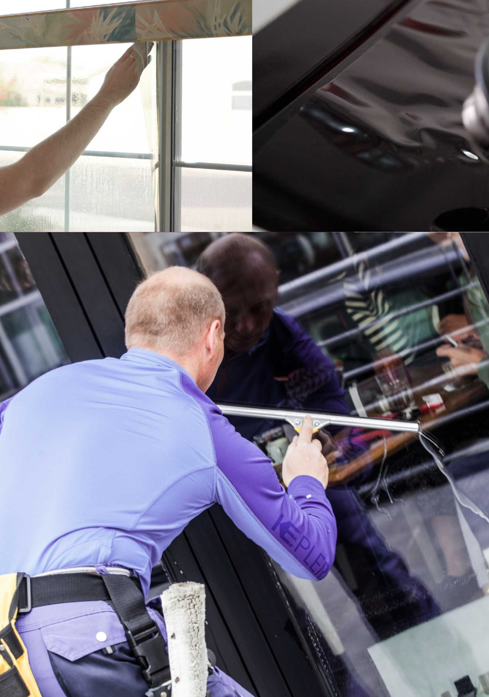 Kepler Skilled Applying Anti-Graffiti Window Film to a Brawley Shop Front