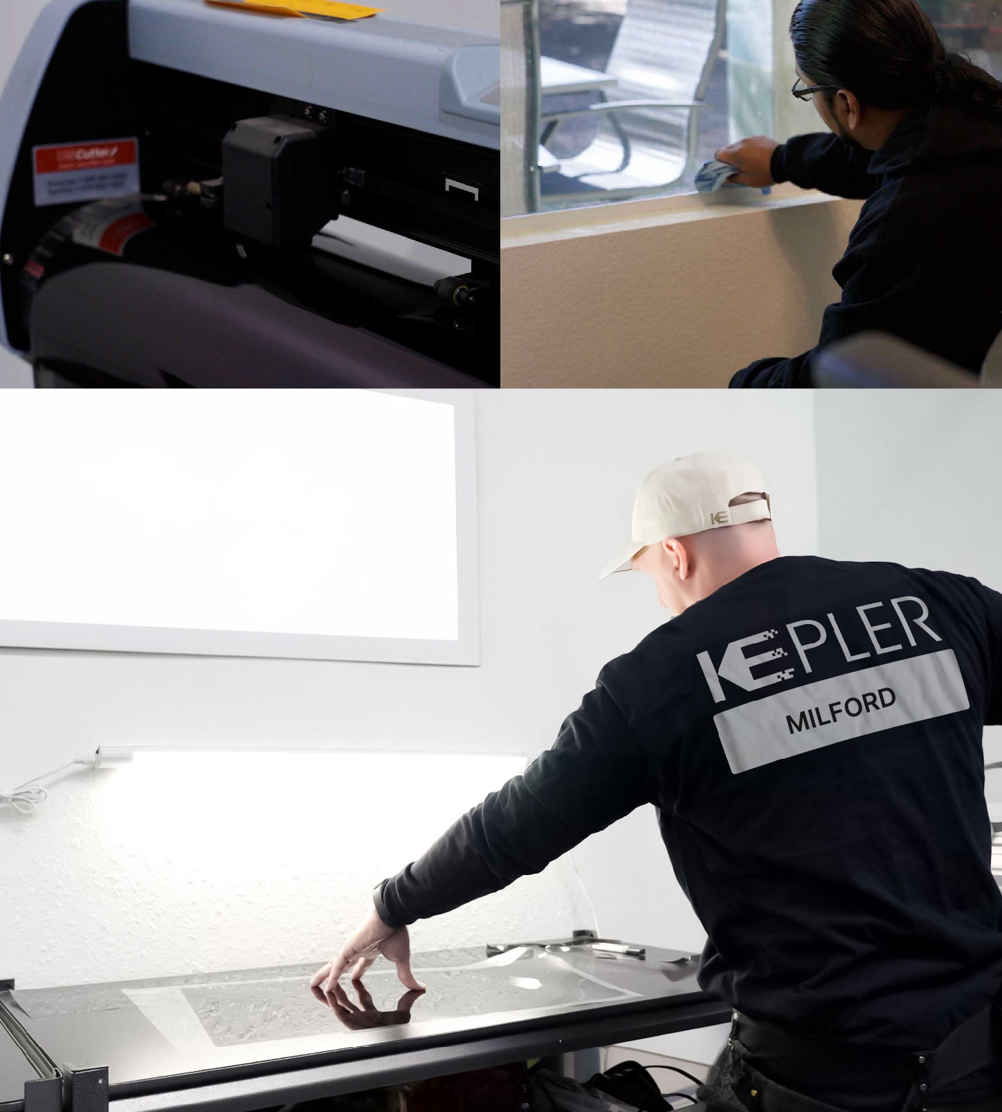Window Tinting Specialist Cutting Film in Milford, Massachusetts