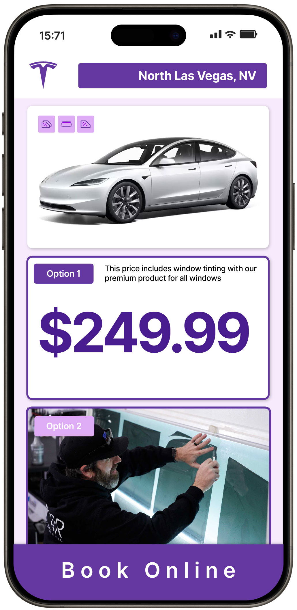 View Competitive Tesla Window Tinting Rates in North Las Vegas, Nevada