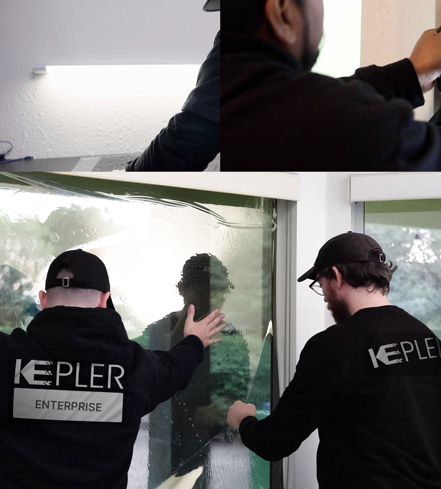 Expert Technician Installing Advanced Window Tint to Home in Enterprise