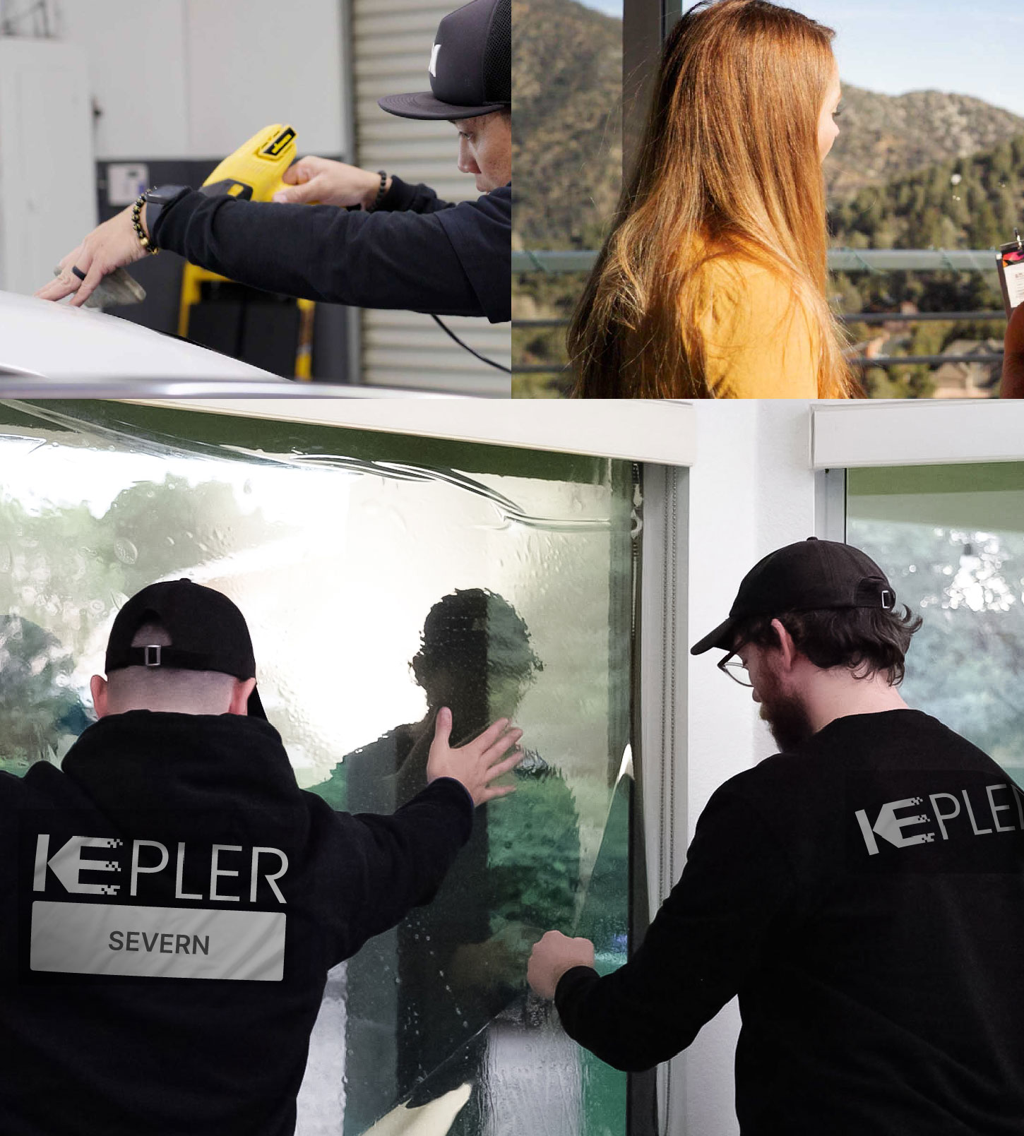Kepler Technician Installing Advanced Window Tint to Home in Severn