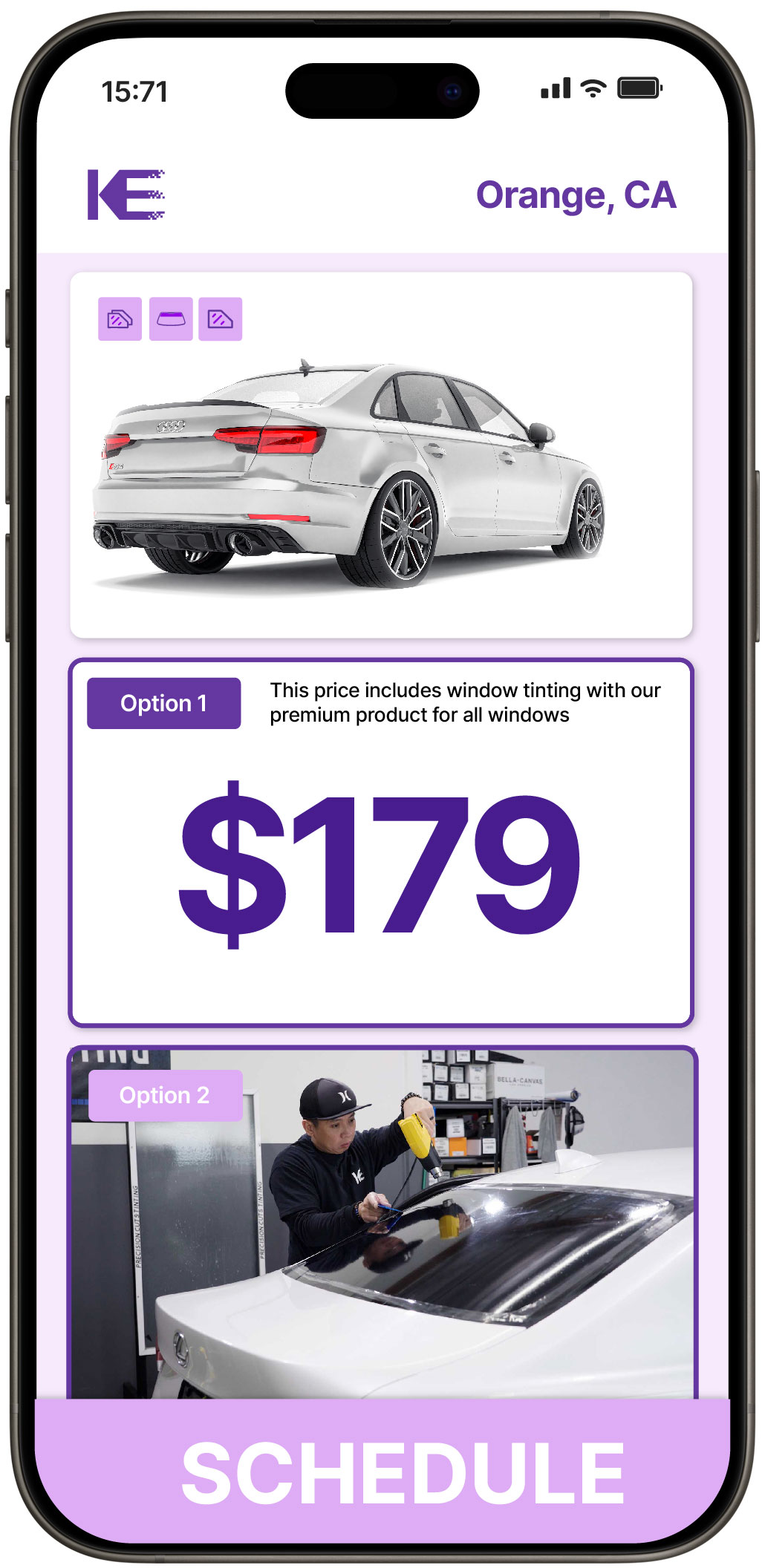 View Competitive Car Window Tinting Rates in Orange, California