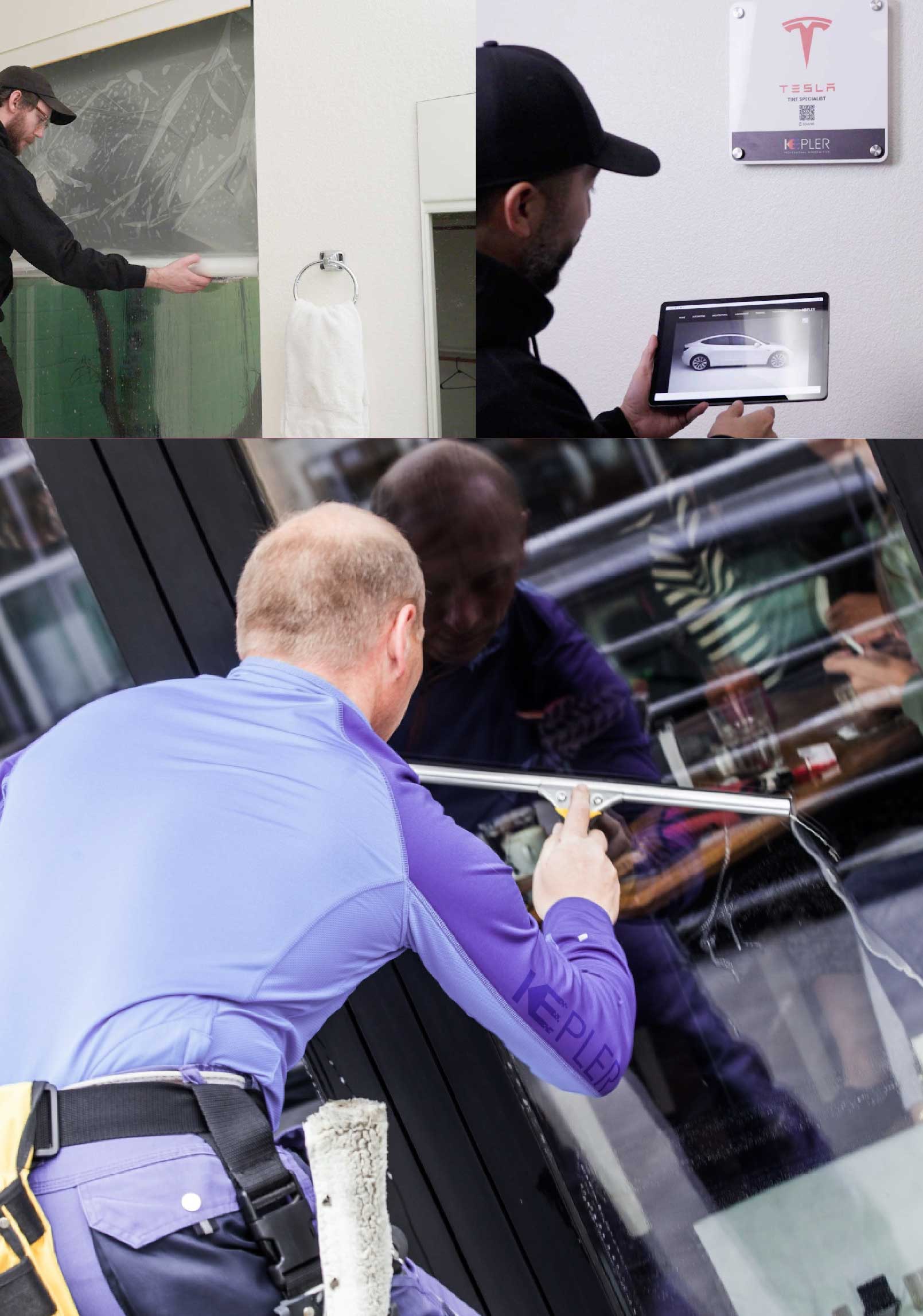 Kepler Expert Applying Anti-Graffiti Window Film to a Hamden Shop Front